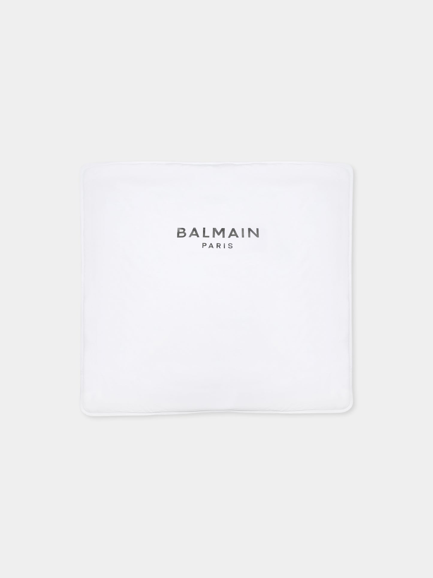 Coperta bianca per neonati con logo,Balmain Kids,BW0570 Z0082 100AG