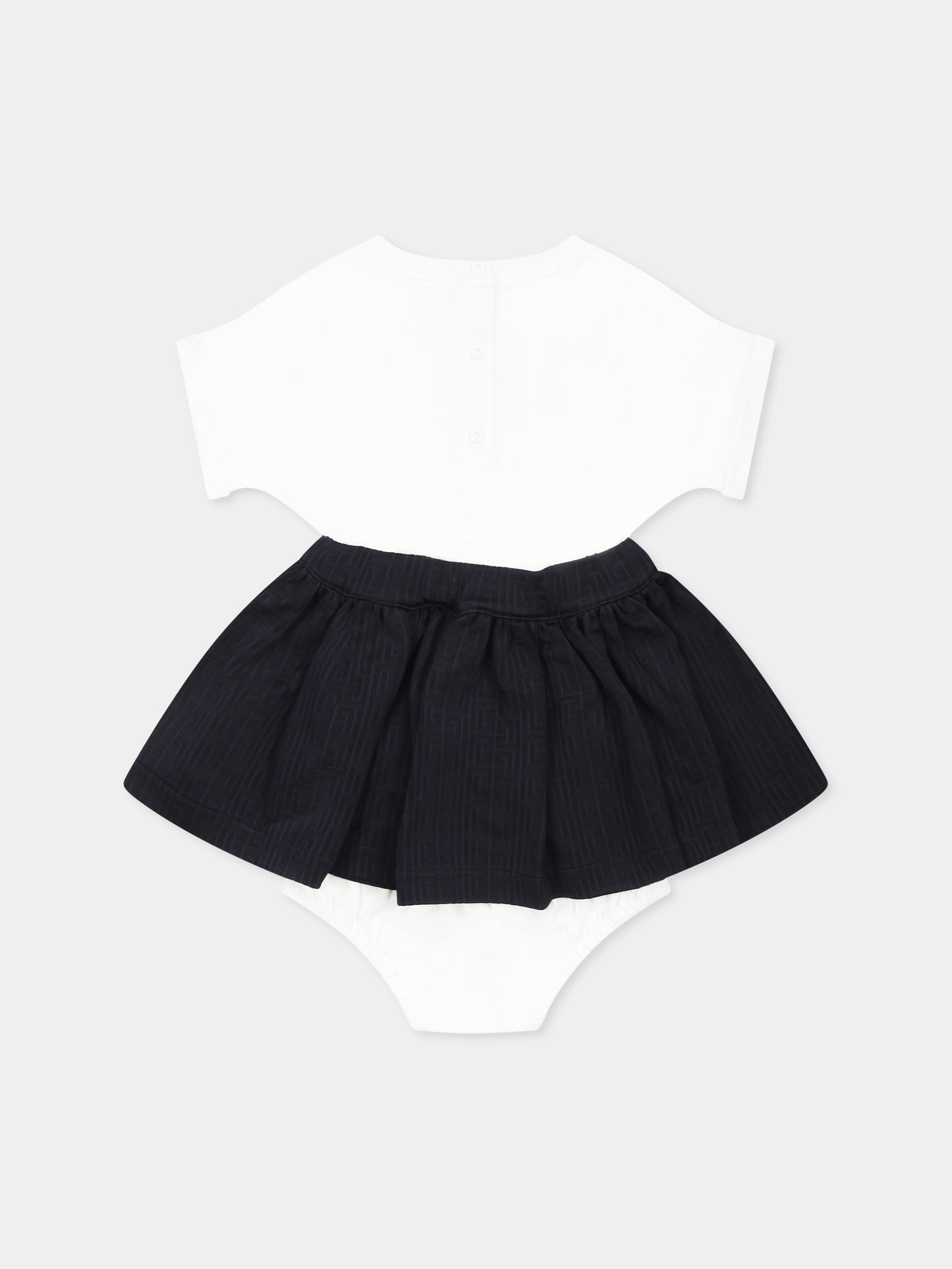 White dress for baby girl with logo