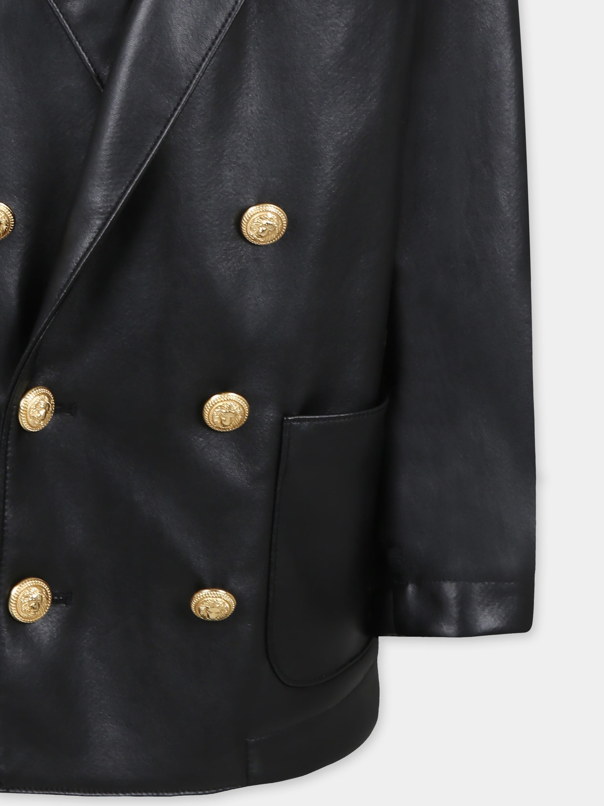 Giacca nera per bambina,Balmain Kids,BW2P94 A0165 930OR