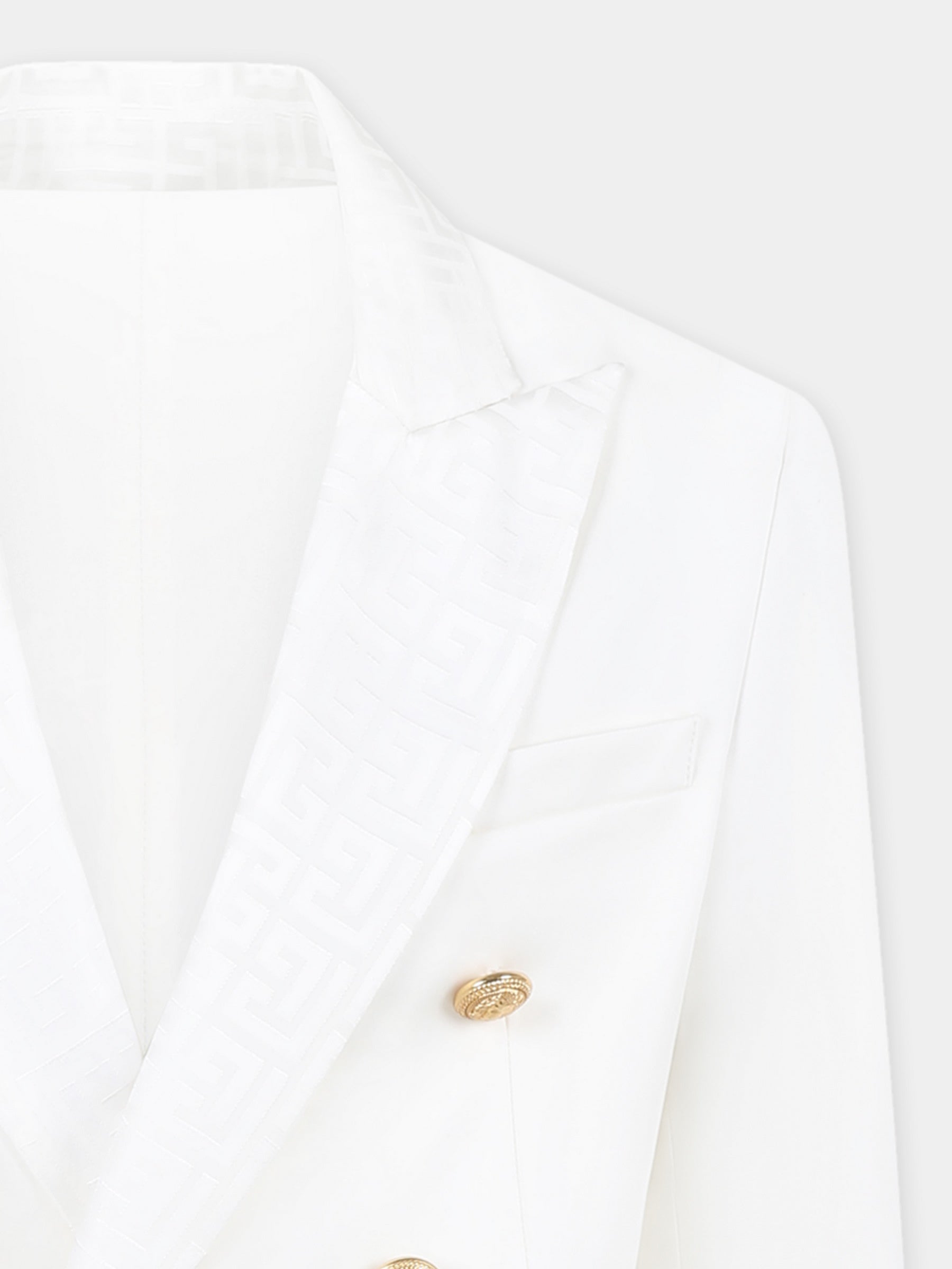 Giacca bianca per bambino con iconico labirinto,Balmain Kids,BW2Q24 P0484 100AV