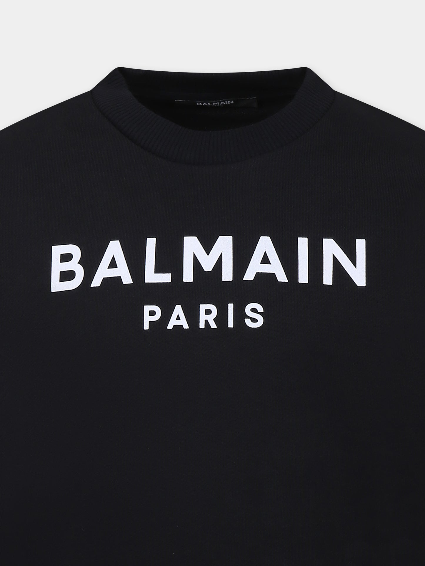 Felpa nera per bambini con logo,Balmain Kids,BW4P70 Z1753 930BC