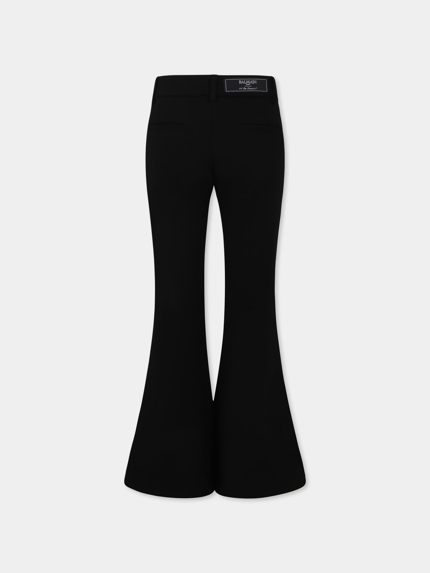 Pantaloni neri per bambina con logo,Balmain Kids,BW6A80 J0371 930OR