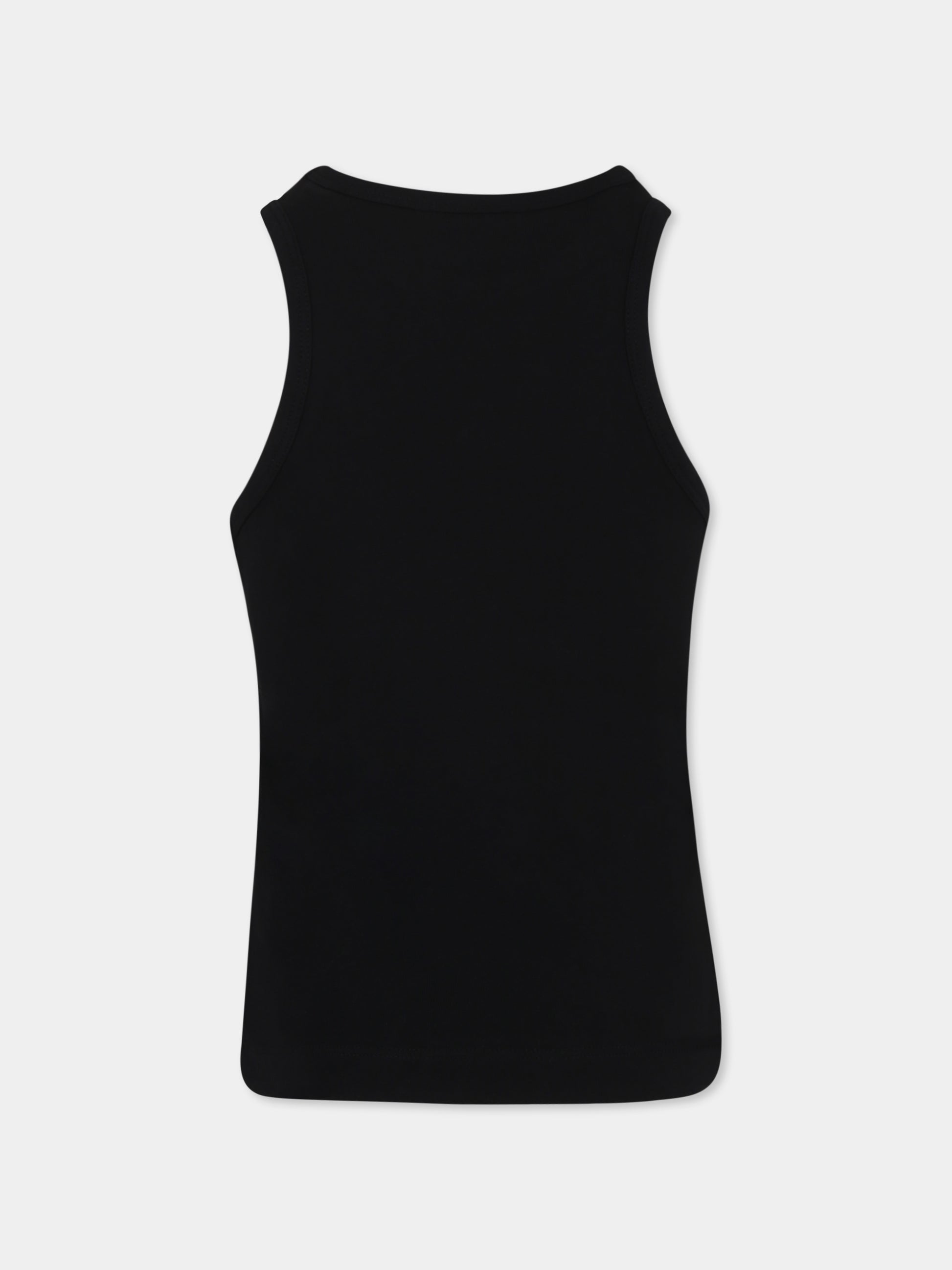 Canotta nera per bambina con logo,Balmain Kids,BW8A72 Z2389 930BC