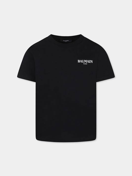 Black t-shirt for kids with logo