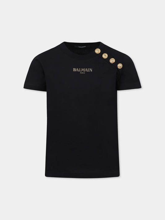 Black t-shirt for girl with logo
