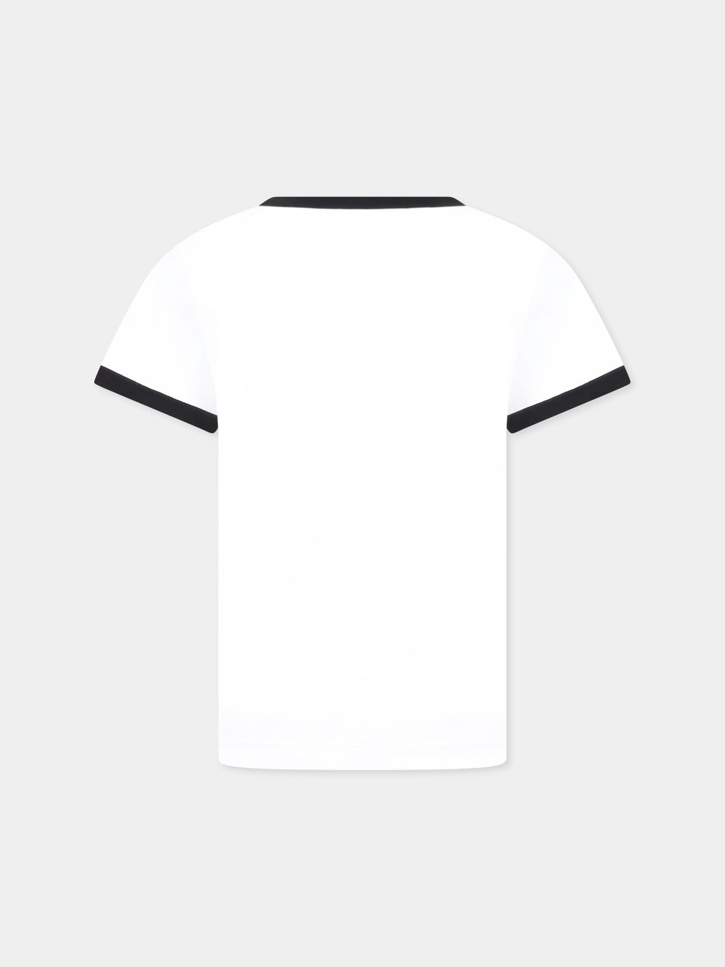 T-shirt bianca per bambini con logo,Balmain Kids,BW8Q31 Z0082 100NE