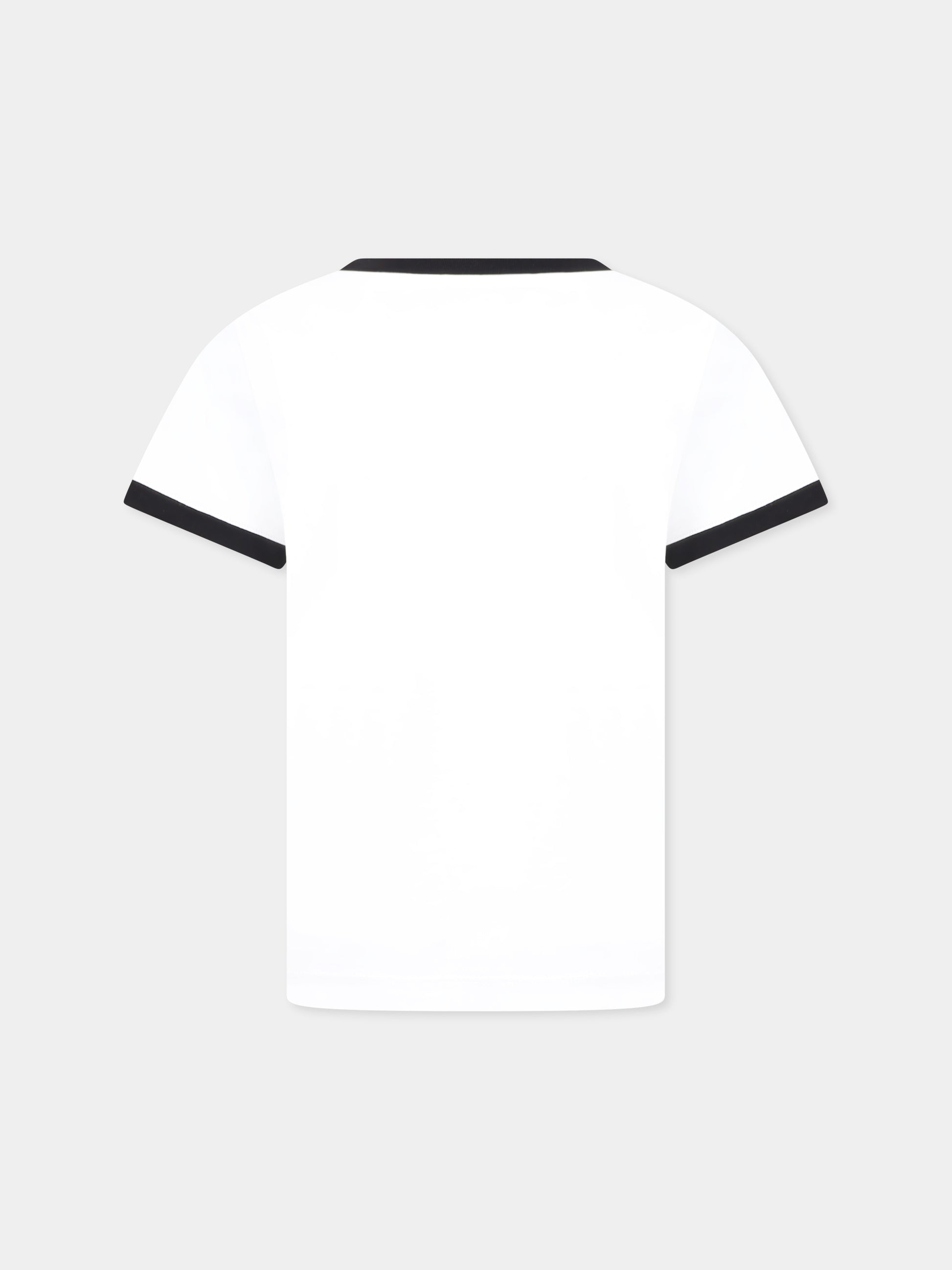 T-shirt bianca per bambini con logo,Balmain Kids,BW8Q31 Z0082 100NE