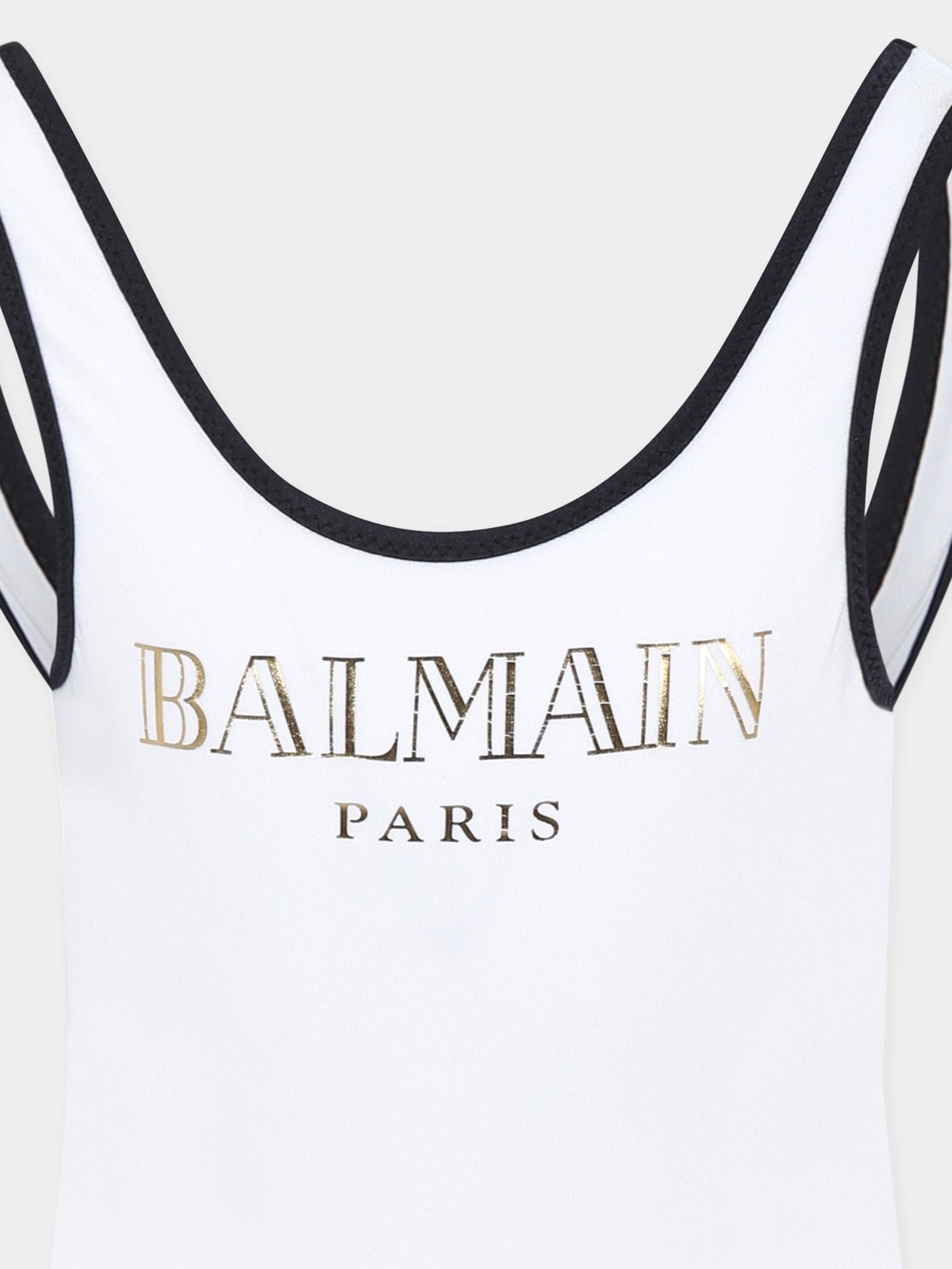 Costume intero bianco per bambina con logo,Balmain Kids,BWCA3D Z0005 100OR