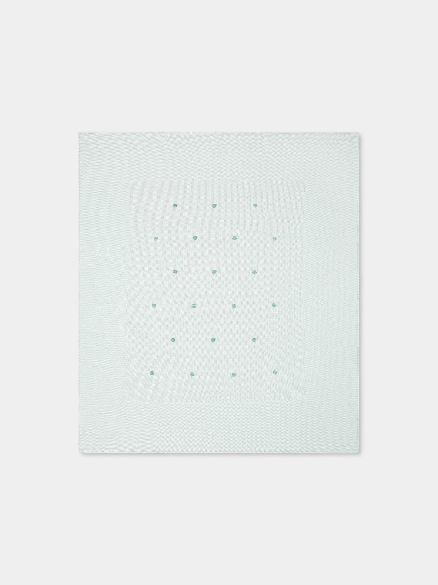 Green blanket for babykids with polka dots