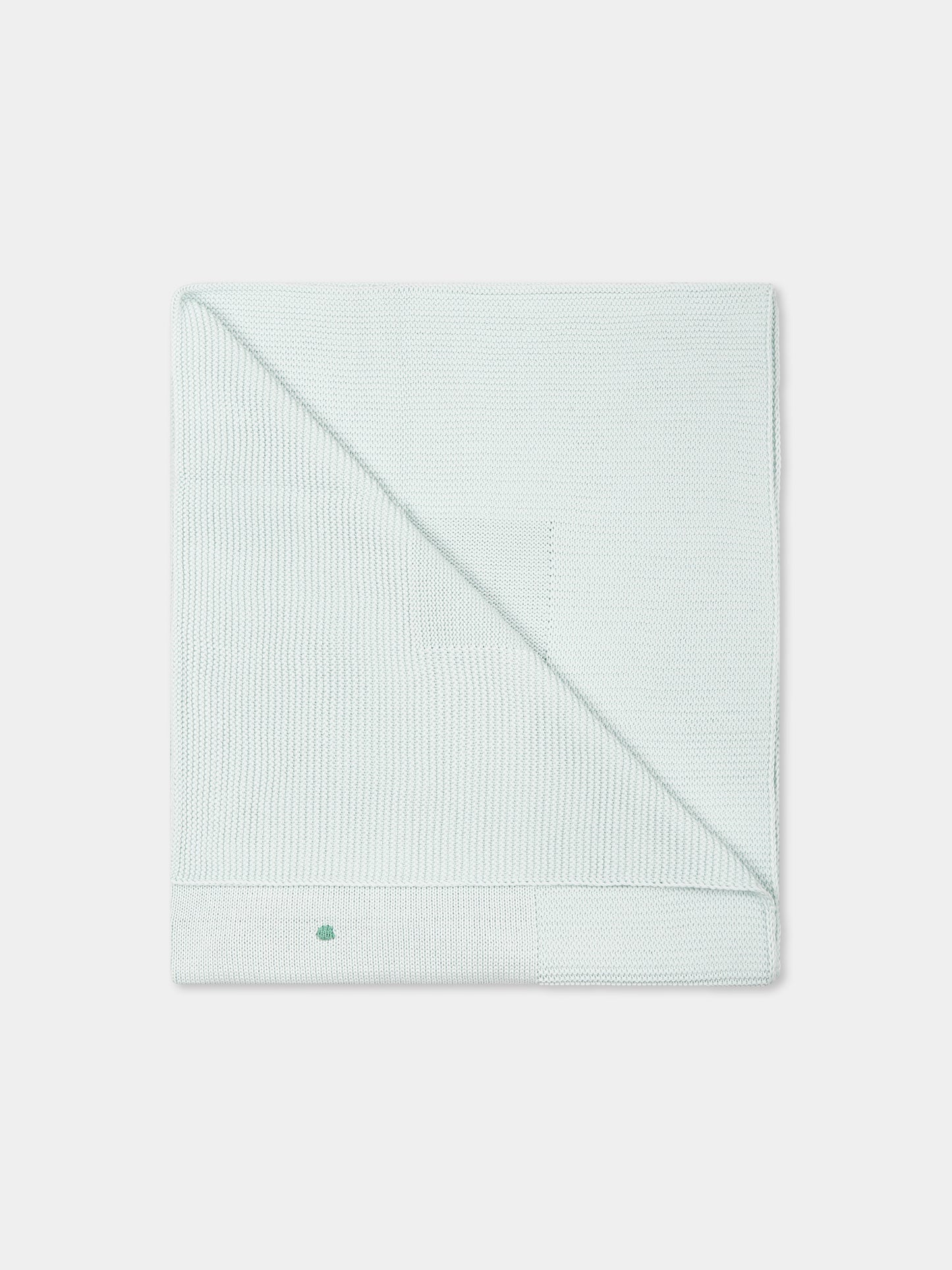 Green blanket for babykids with polka dots