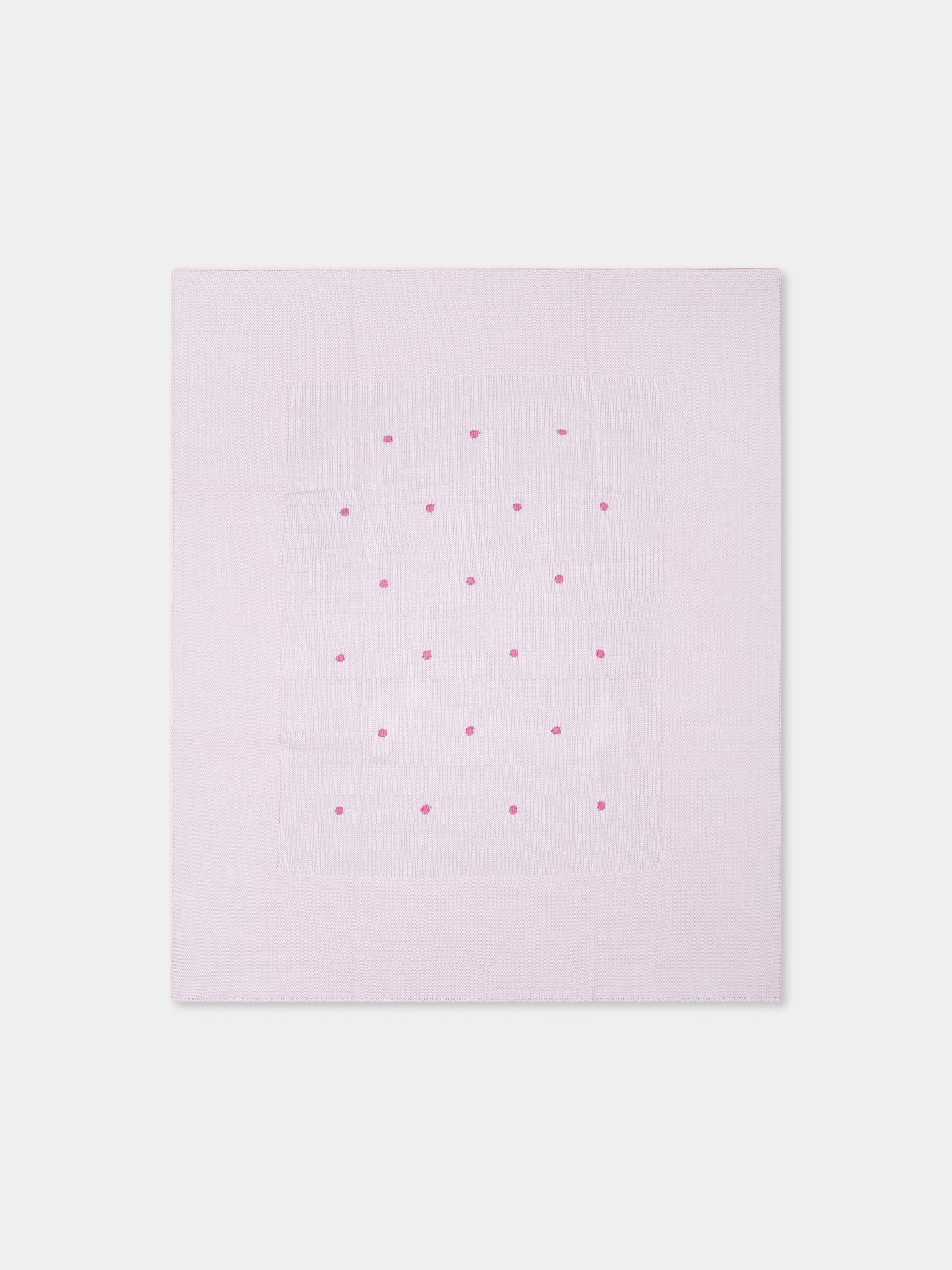 Green blanket for babykids with polka dots