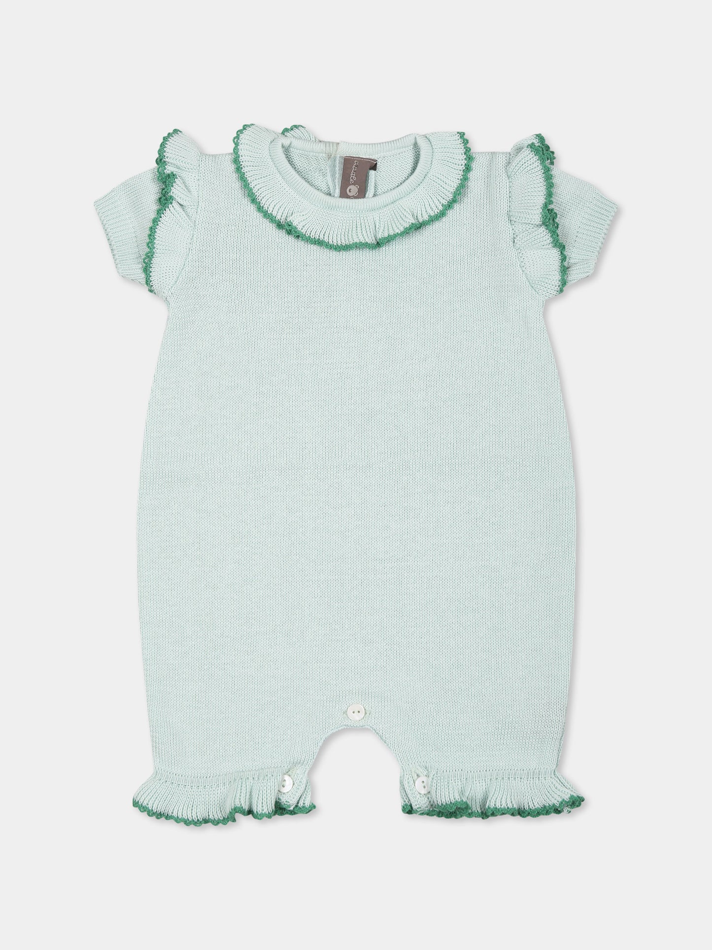 Green romper for baby girl