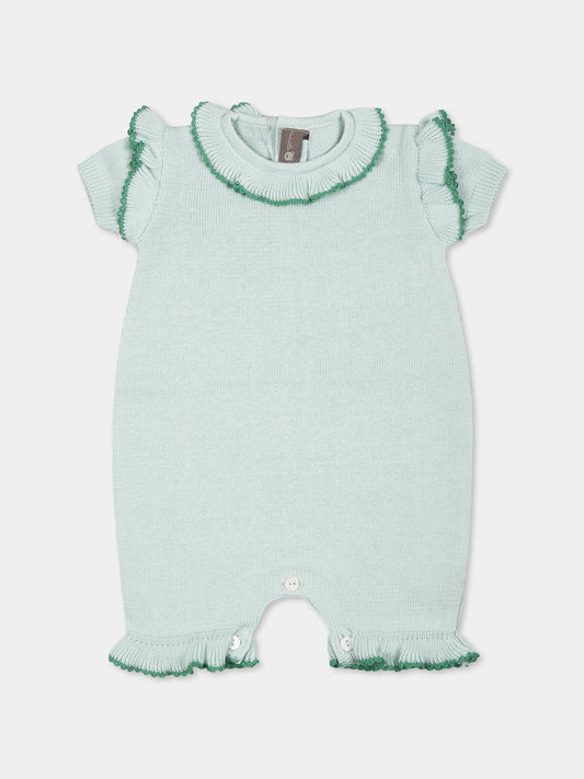 Green romper for baby girl