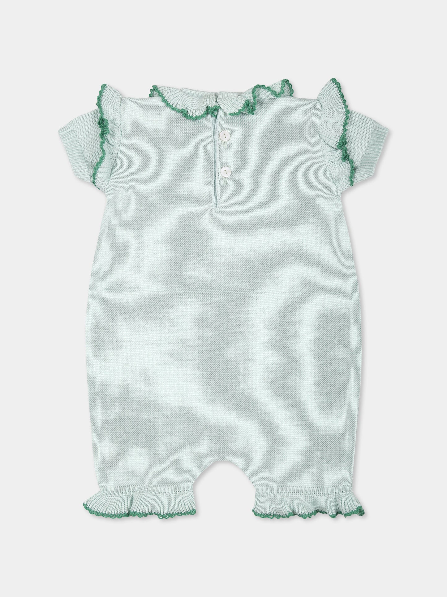 Green romper for baby girl