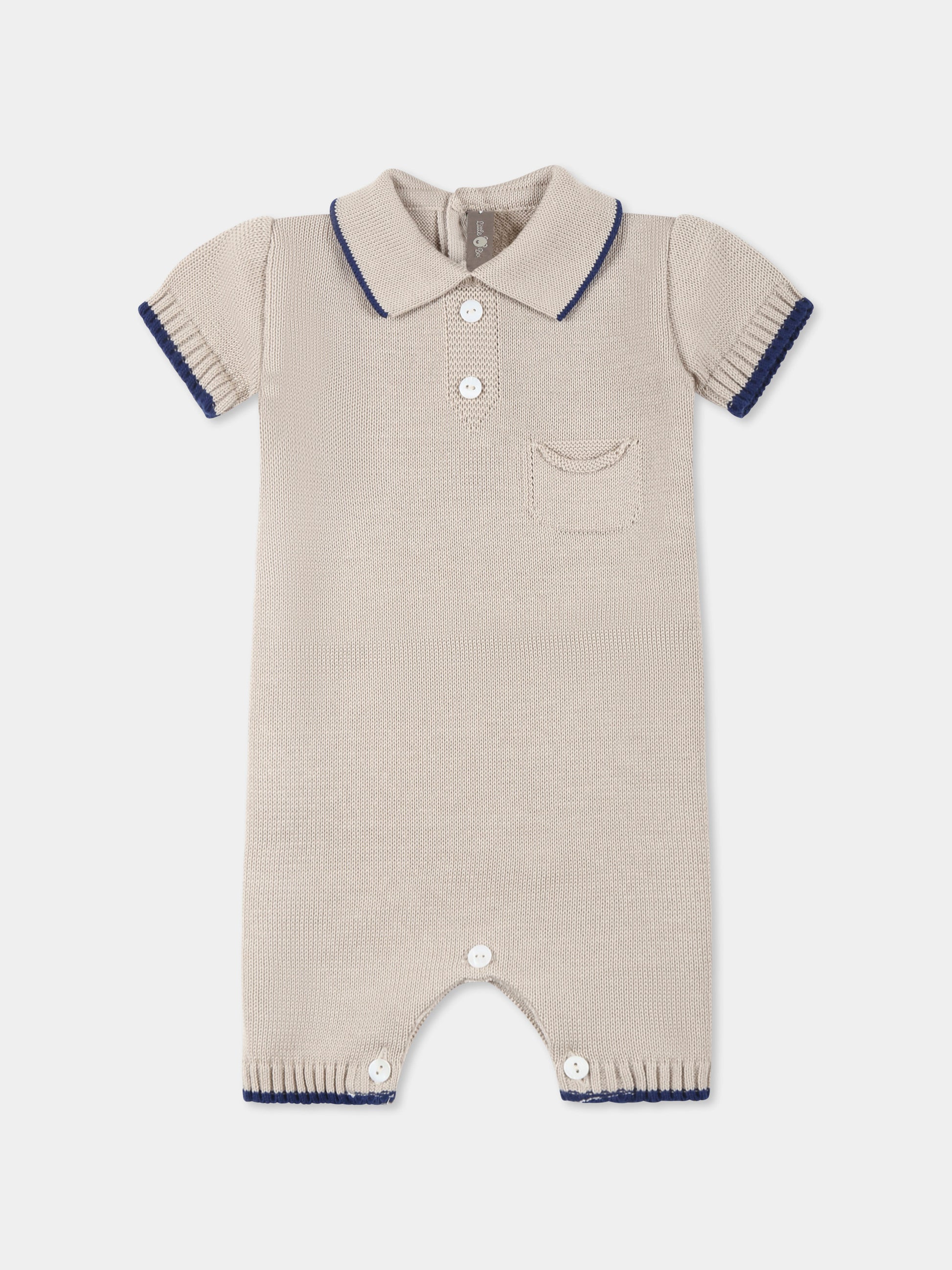 Pagliaccetto beige per neonato,Little Bear,1123  CORDA/BLU