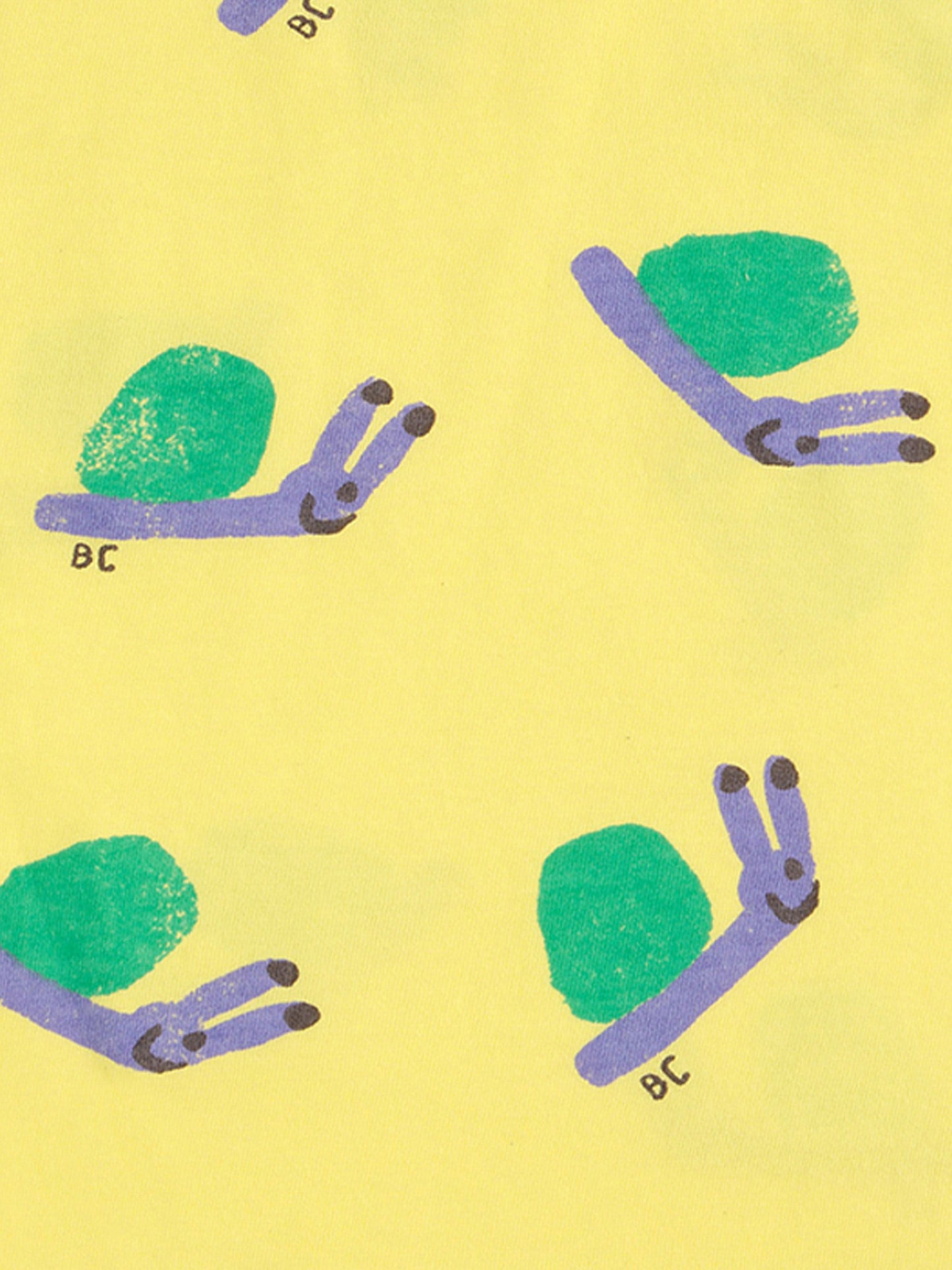 Yellow tank top for kids with snail print