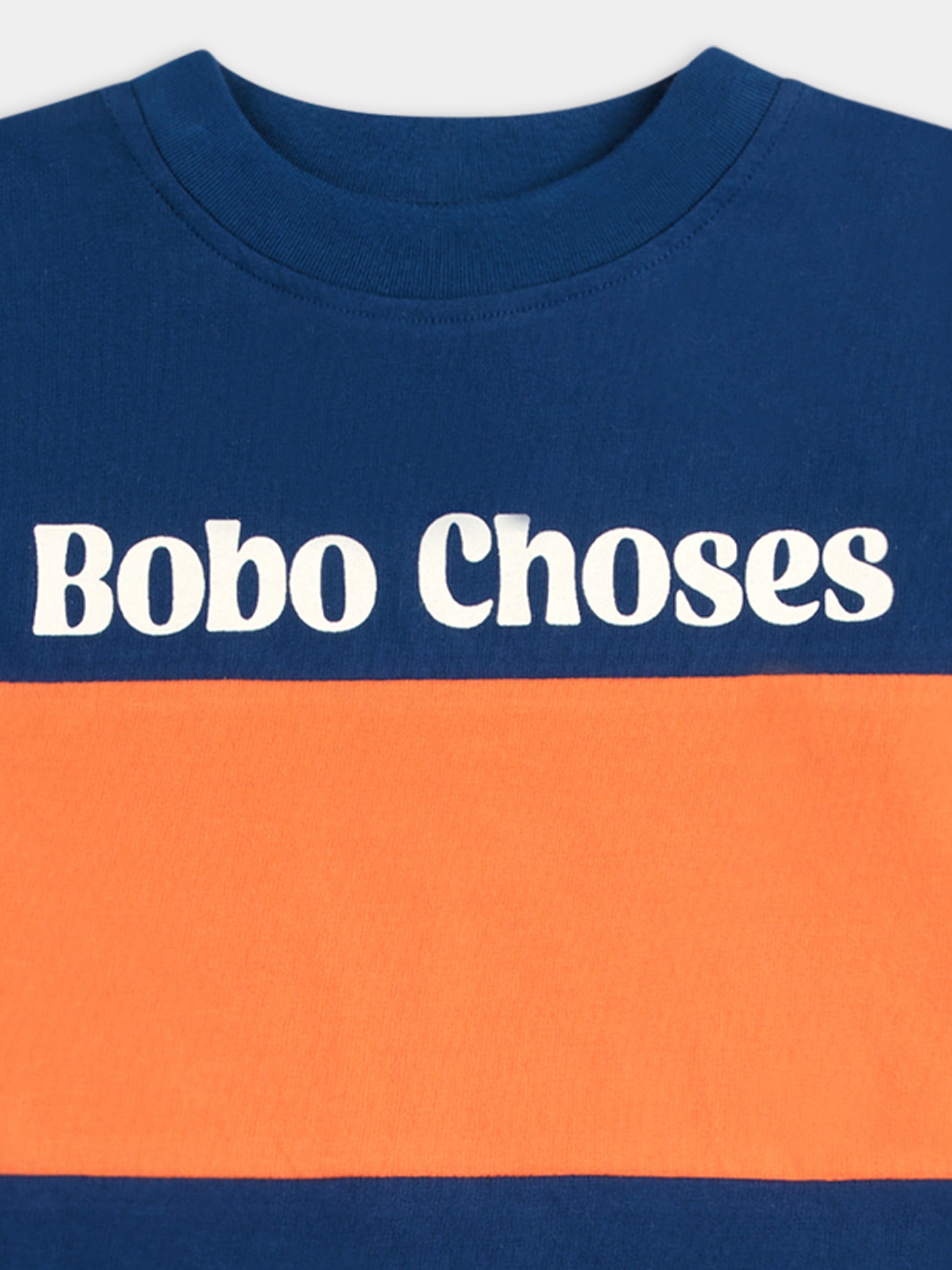 T-shirt blu per bambini con logo,Bobo Choses,B125AC126