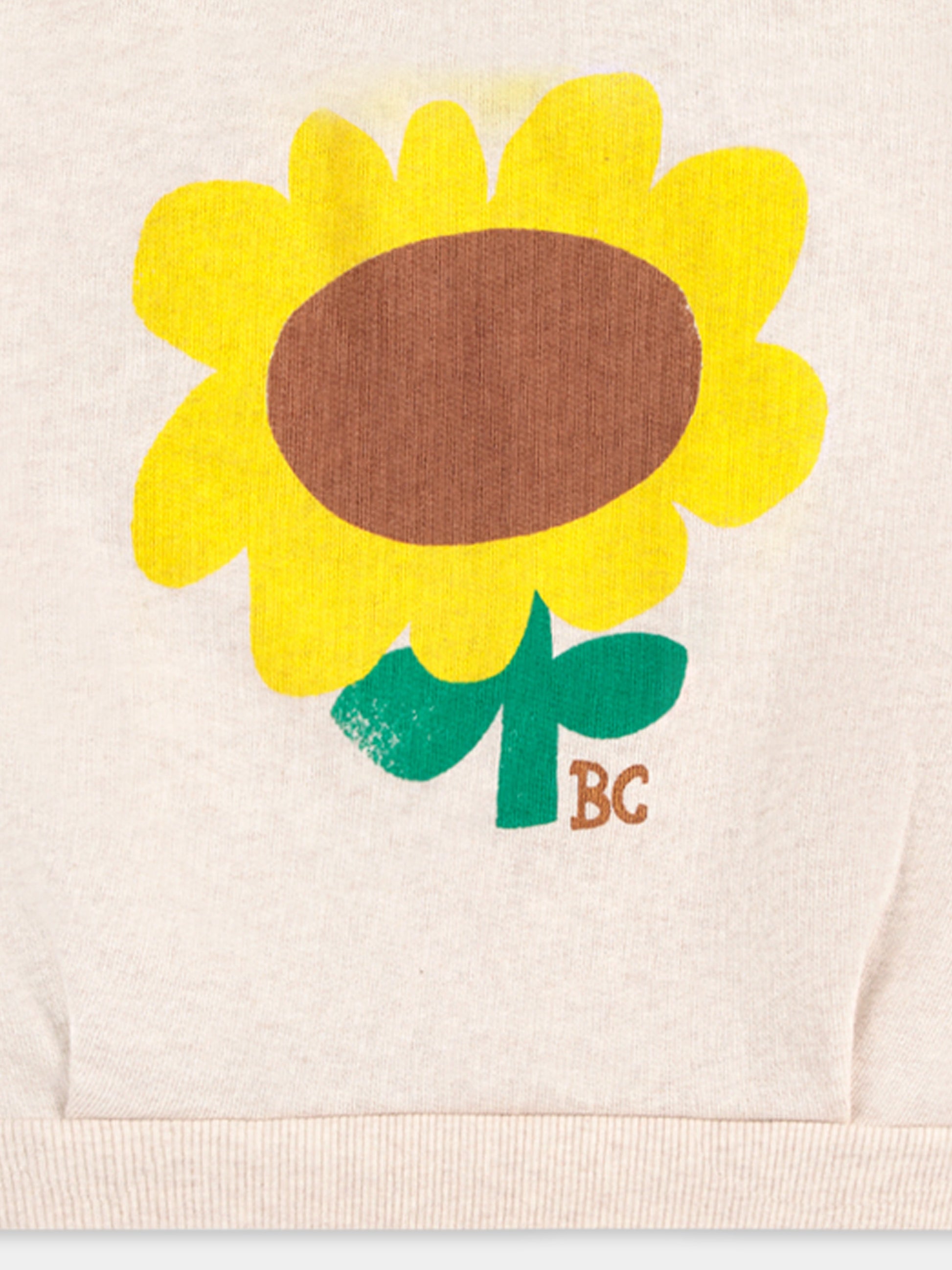 Felpa avorio per bambina con girasole,Bobo Choses,B125AC041