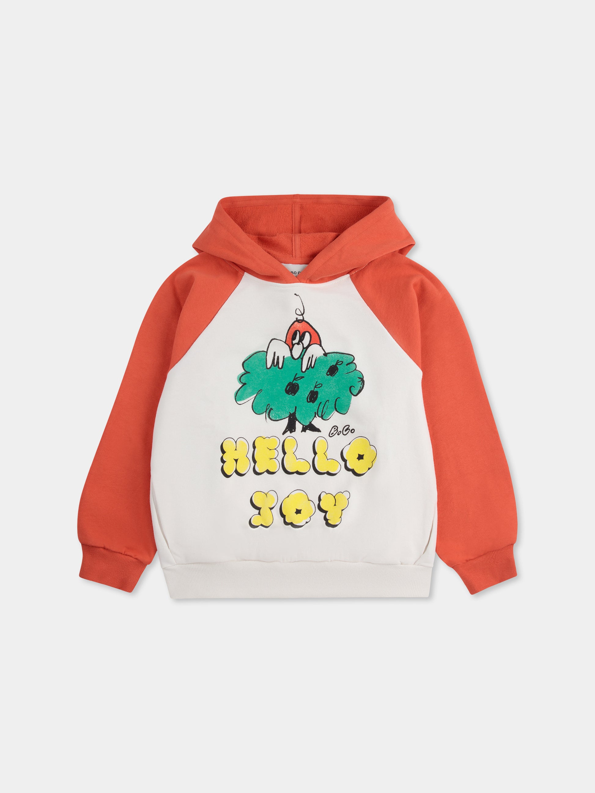Felpa bianca per bambini con scritta e stampa,Bobo Choses,B125AC044