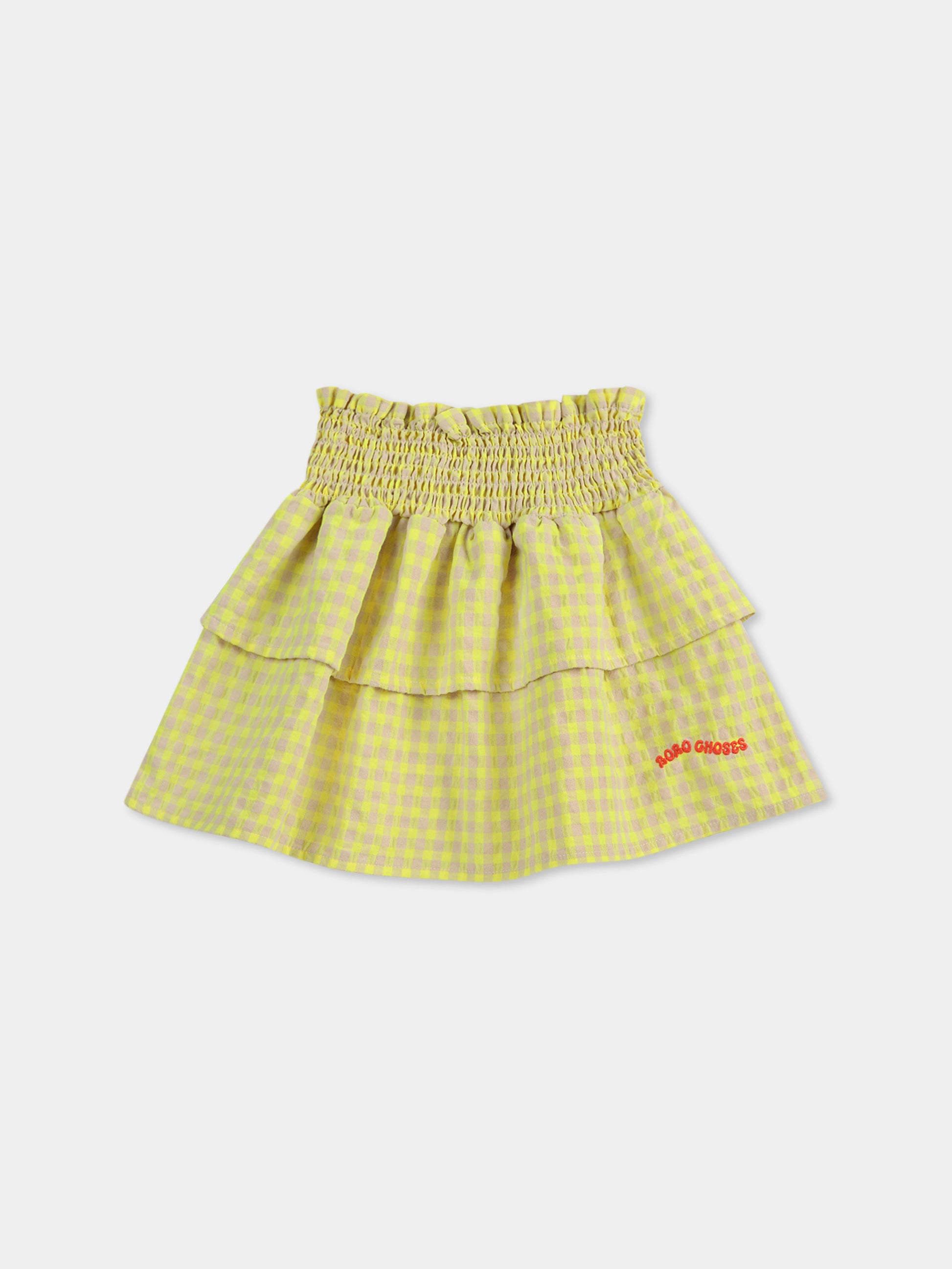 Gonna gialla per bambina con logo,Bobo Choses,B125AC068