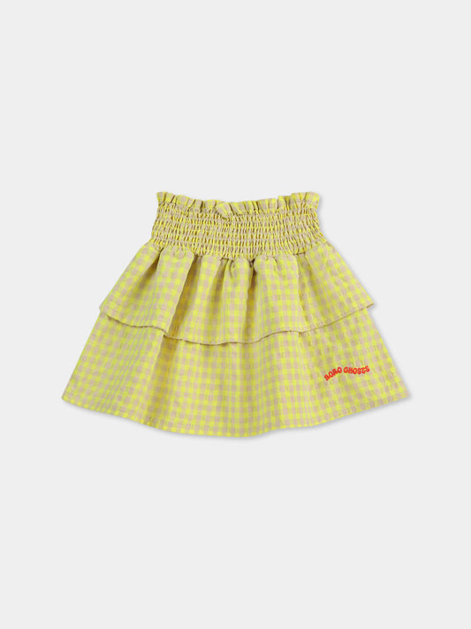 Gonna gialla per bambina con logo,Bobo Choses,B125AC068