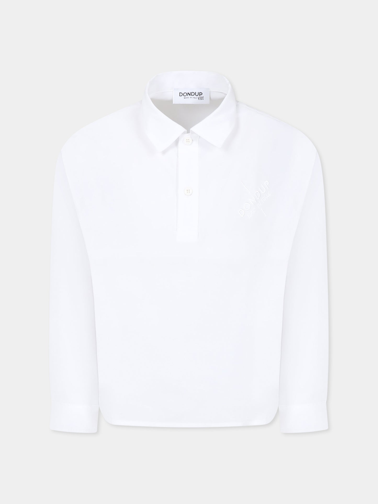White shirt for boy with logo