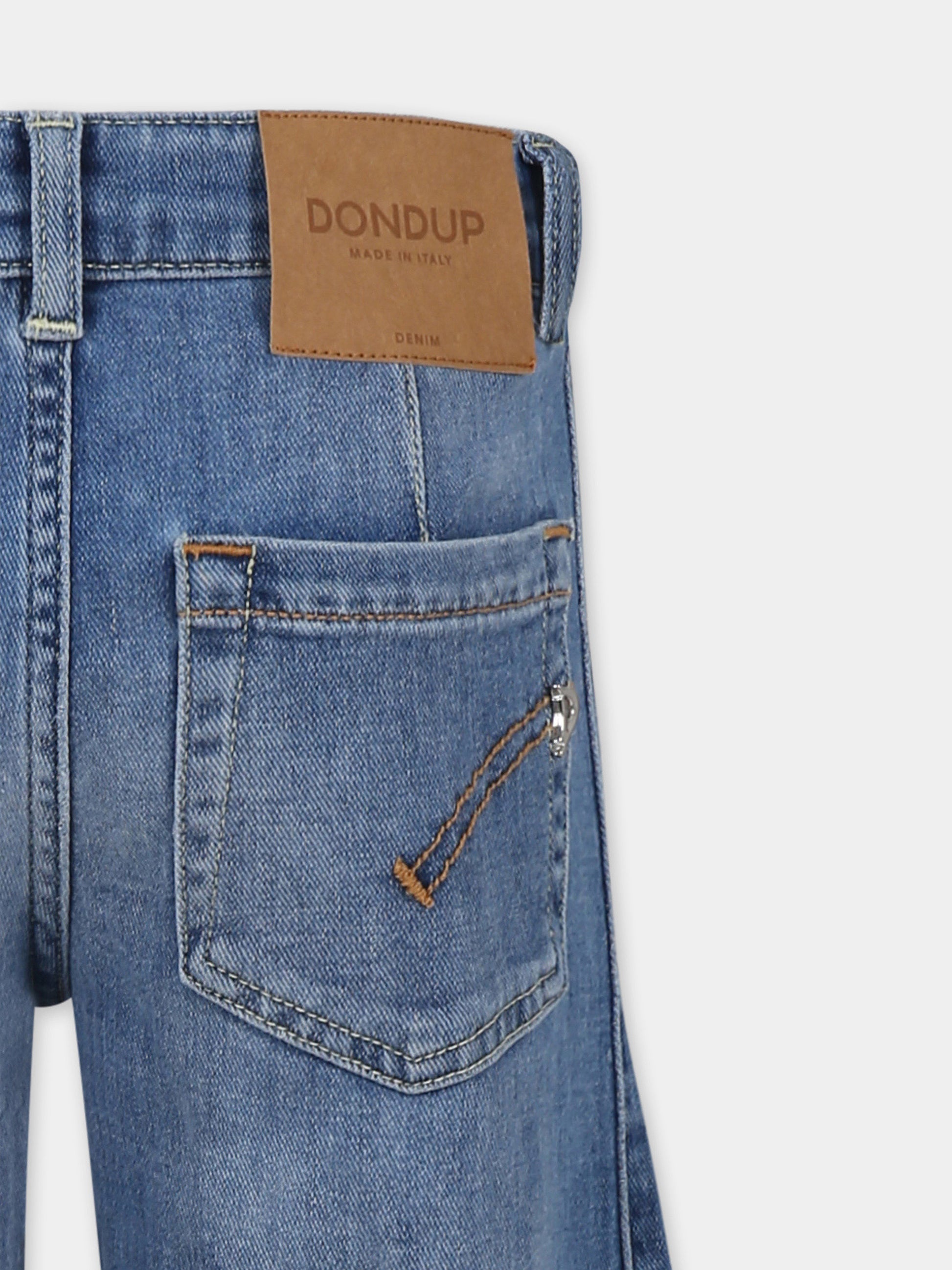 Jeans denim per bambina con logo,Dondup Kids,DFPA128 C DS039 4999