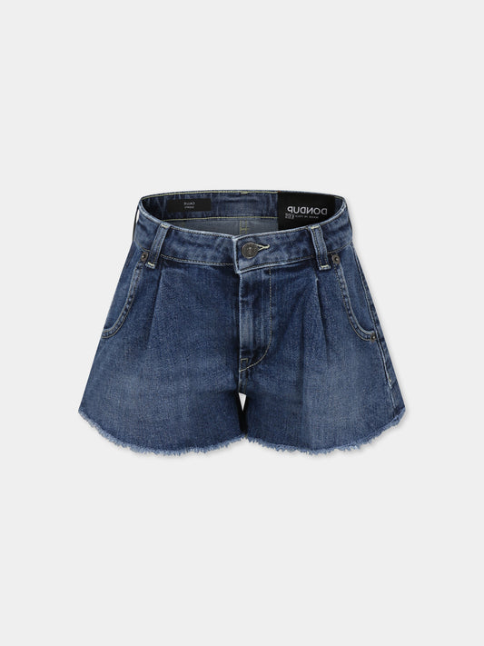 Shorts denim per bambina con logo,Dondup Kids,DFBE109 C DS056 4098