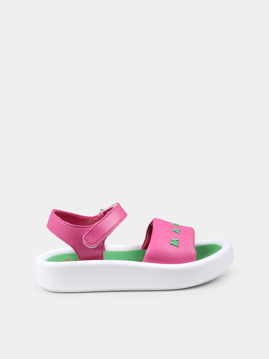 Sandali fucsia per bambina con logo,Marni Kids,79554 3