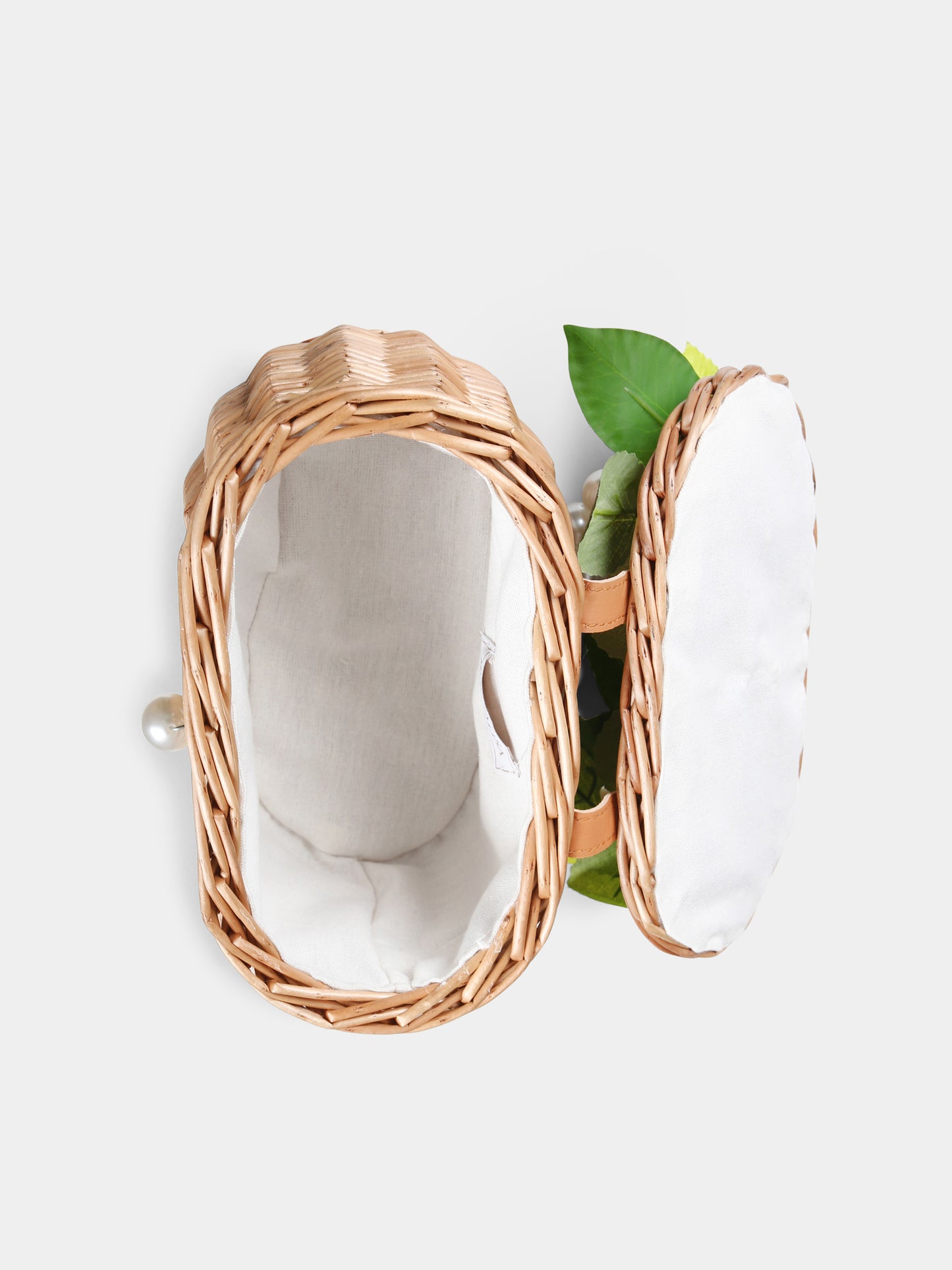 Brown bag for girl with fruits