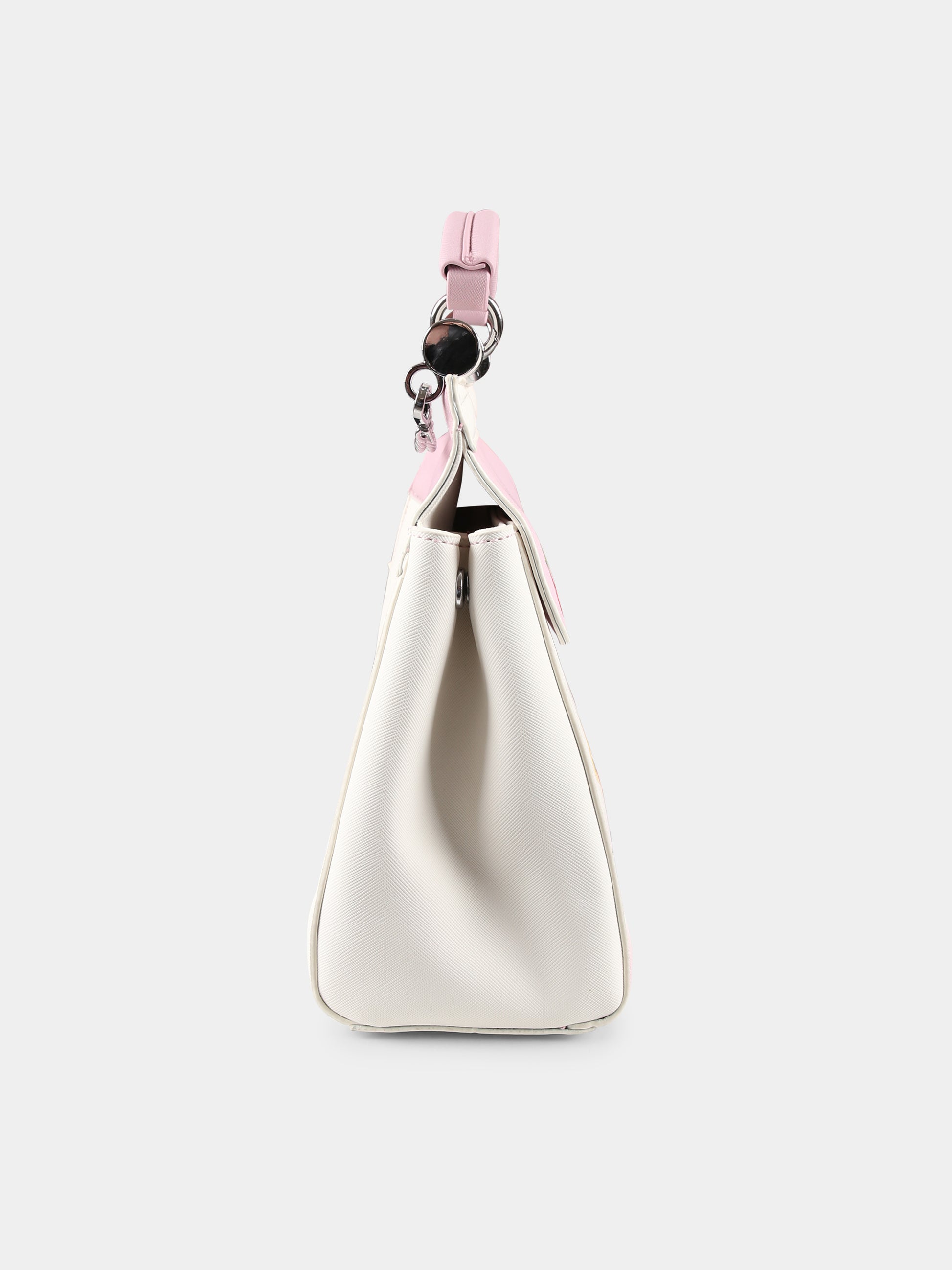 Borsa avorio per bambina con Alice nel Paese delle Meraviglie,Monnalisa,19E013 5785 0190