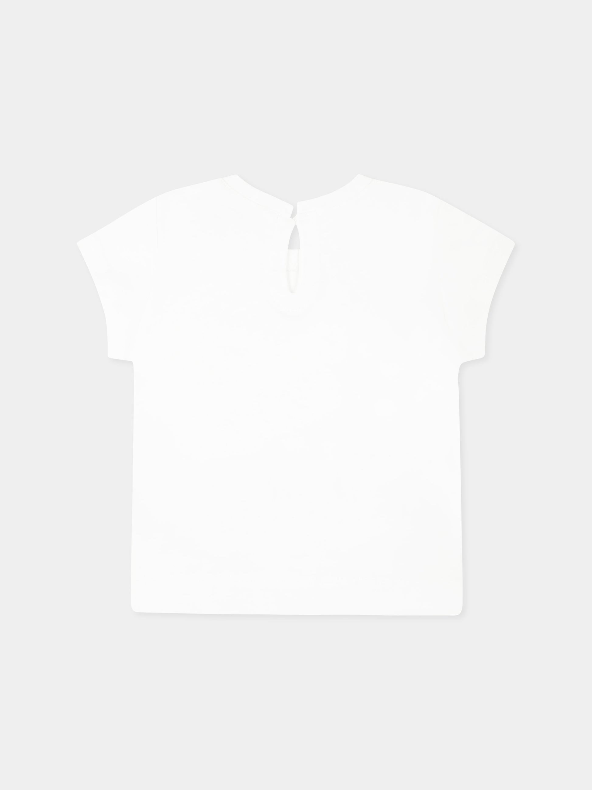 T-shirt bianca per neonata con Alice nel Pase delle Meraviglie,Monnalisa,39E610 5002 0099