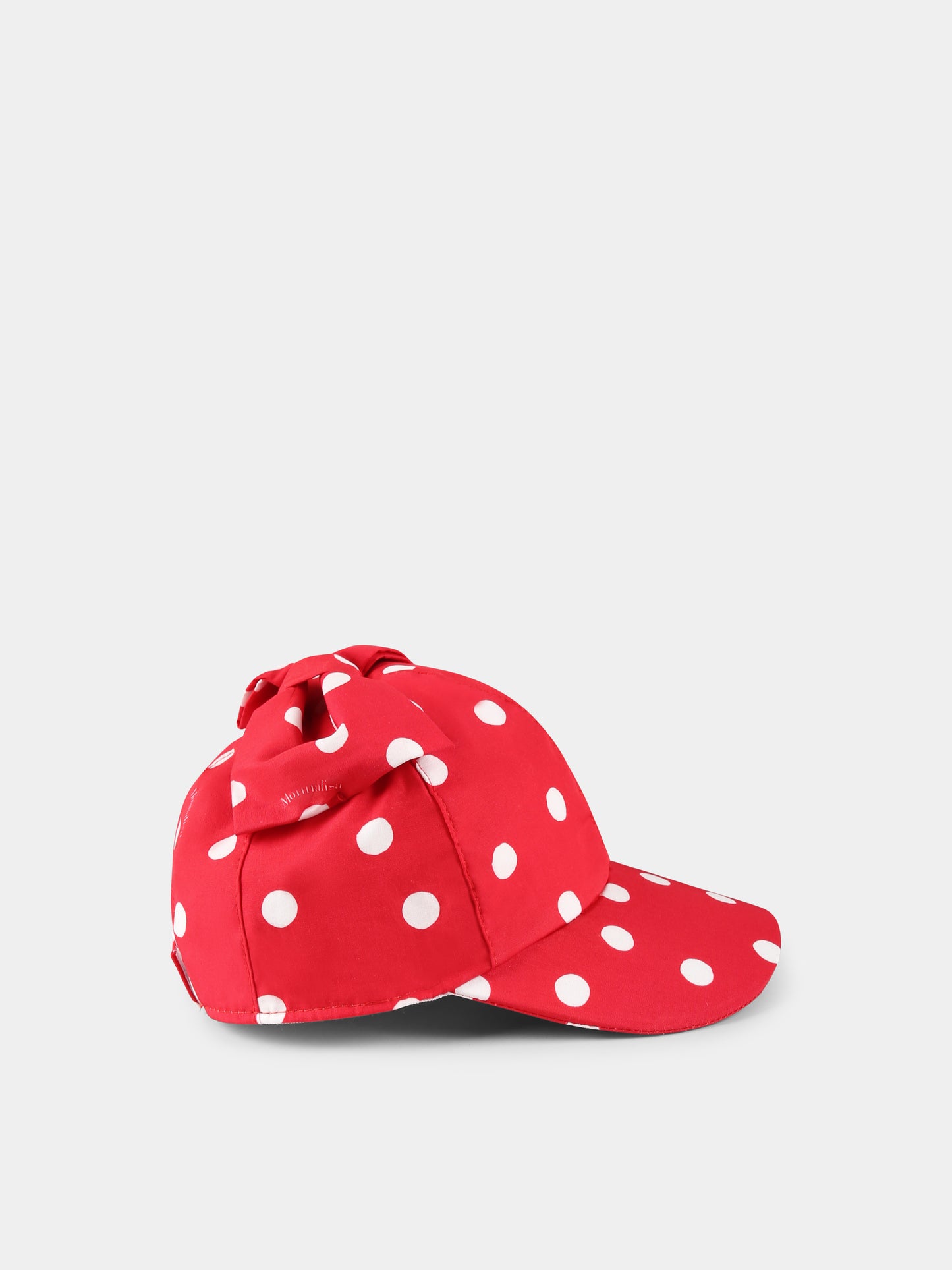 Cappello rosso per neonata con pois all over,Monnalisa,39E005 5601 4499