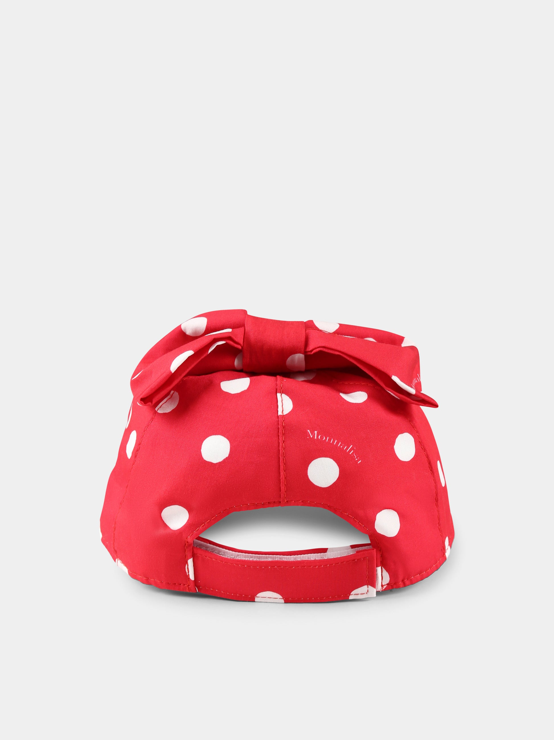 Cappello rosso per neonata con pois all over,Monnalisa,39E005 5601 4499