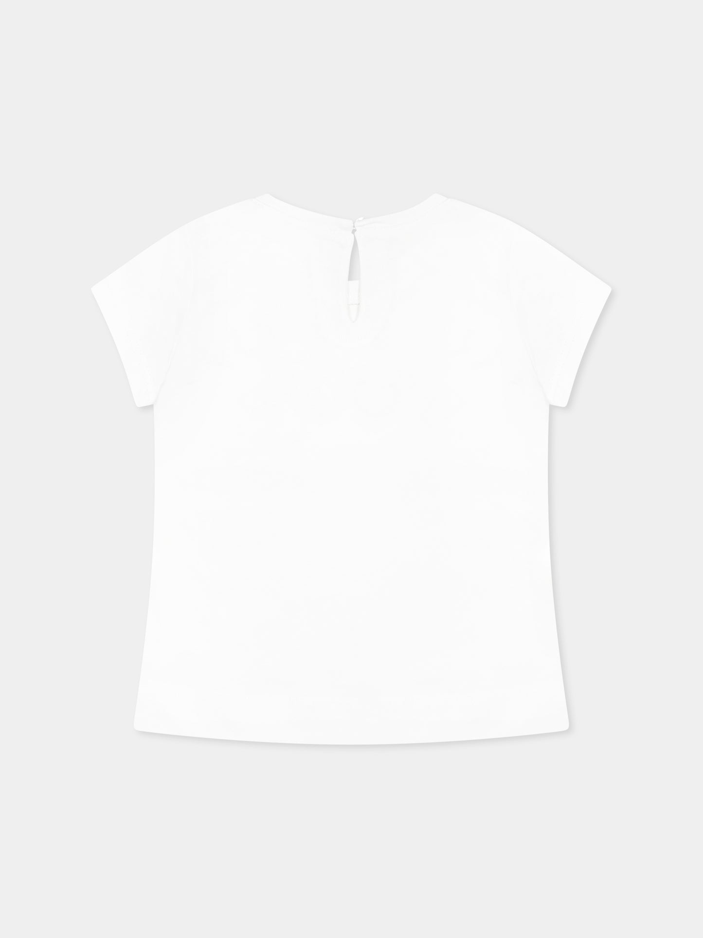 White t-shirt for baby girl with hearts