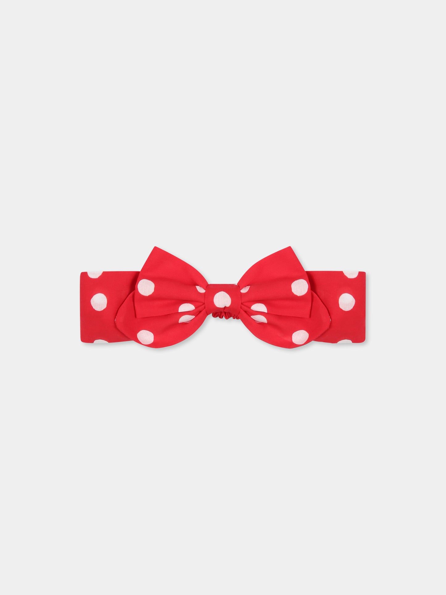 Fascia rossa per neonata con pois,Monnalisa,39E006 5600 4499