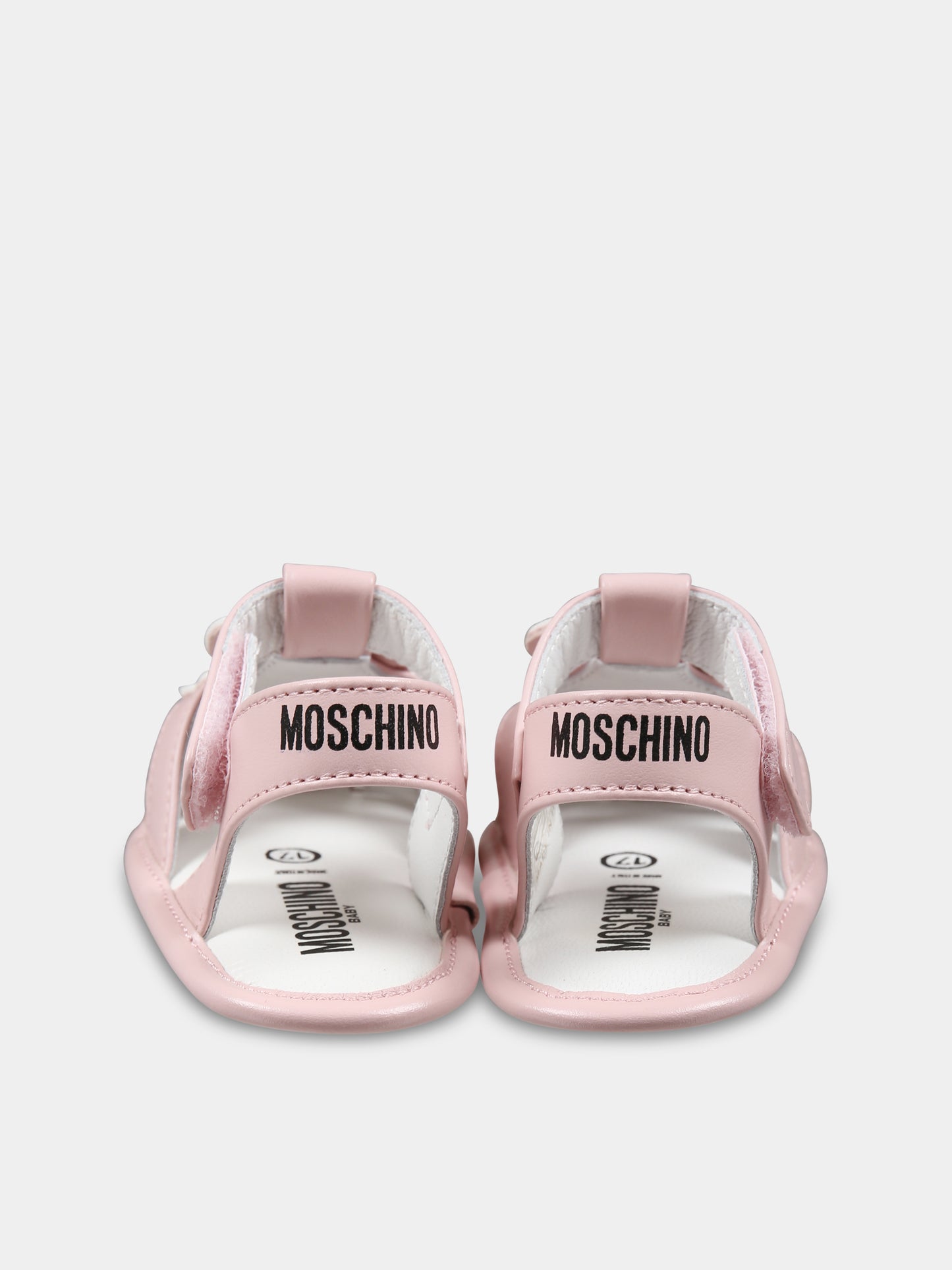 Ragnetti rosa per neonata con Teddy Bear,Moschino Kids,80386 1