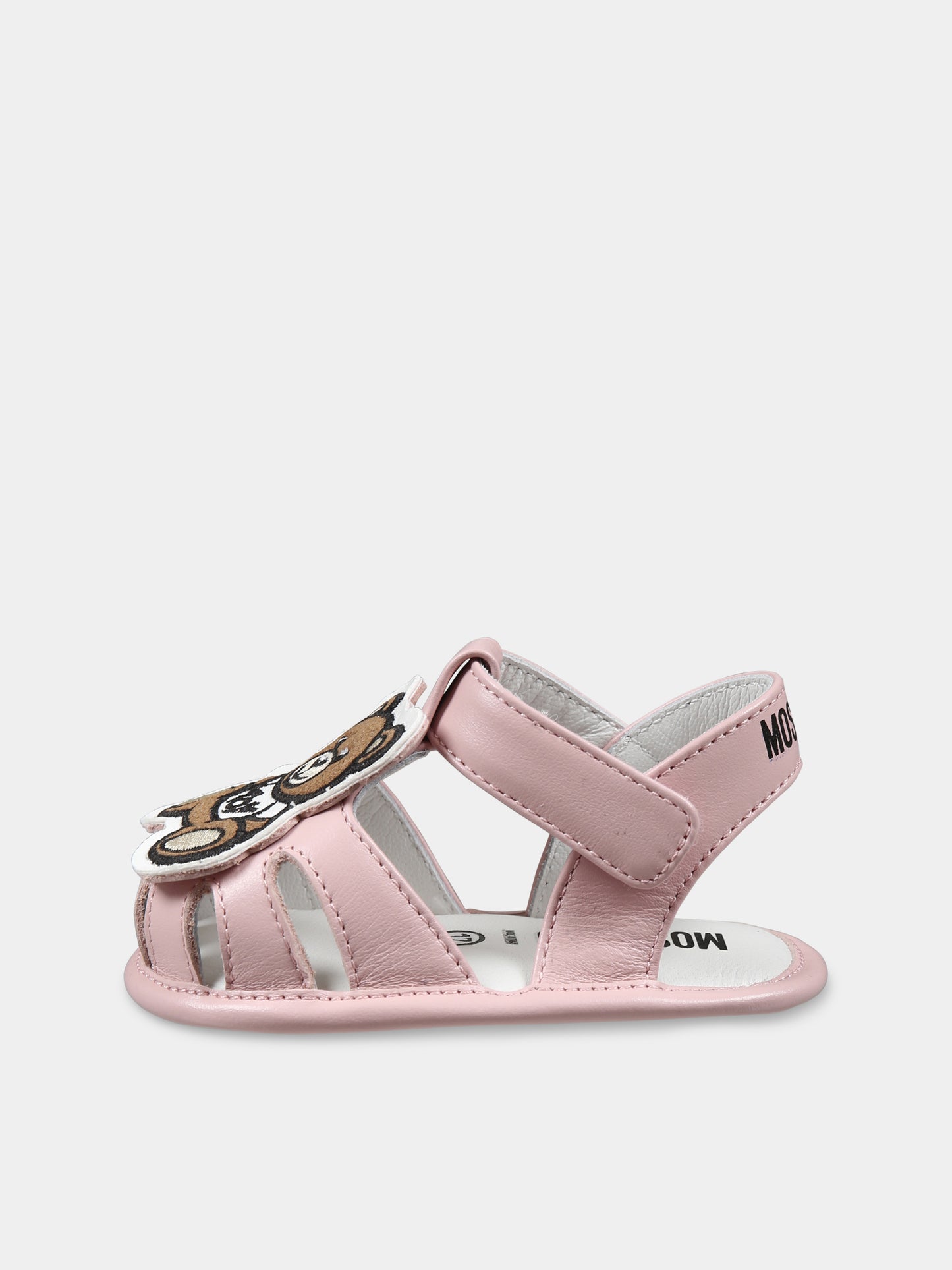 Ragnetti rosa per neonata con Teddy Bear,Moschino Kids,80386 1