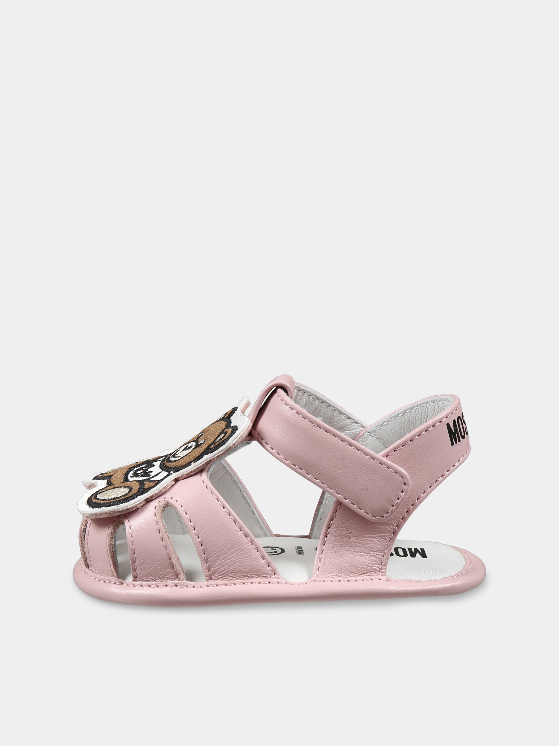 Ragnetti rosa per neonata con Teddy Bear,Moschino Kids,80386 1