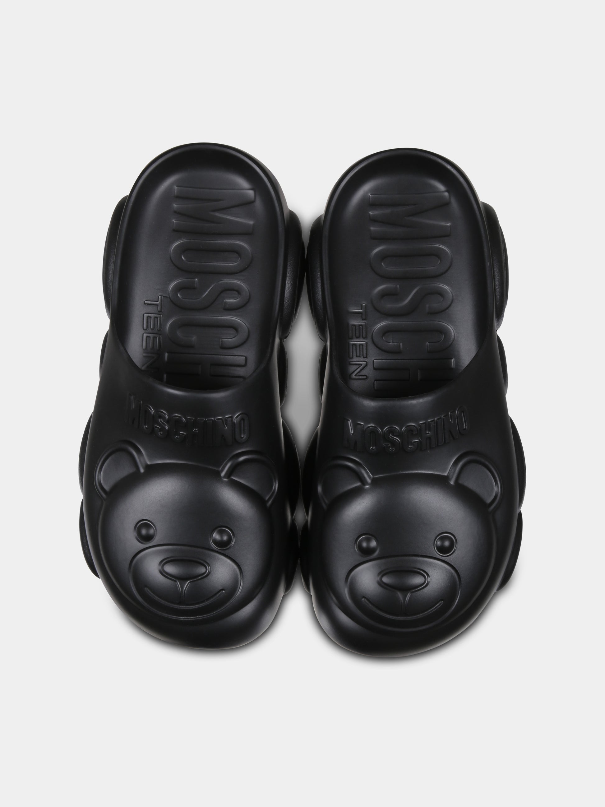 Sabot neri per bambini con Teddy Bear,Moschino Kids,80634 1