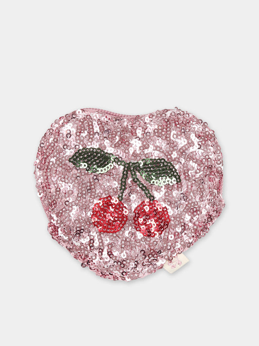 Portafoglio rosa per bambina con ciliegie,Konges Sløjd,KS102392  MELLOW ROSE