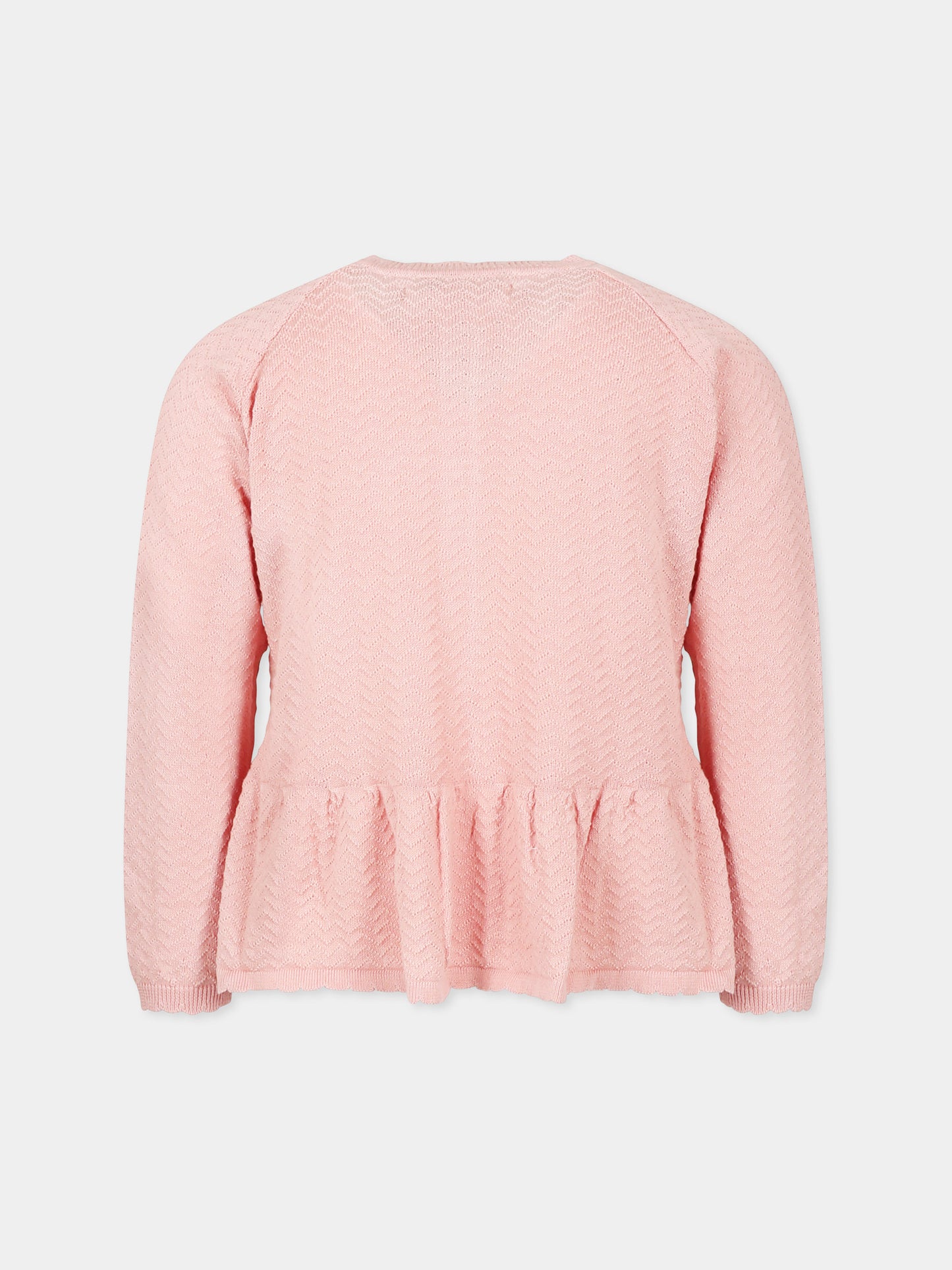 Pink cardigan for girl with cherries