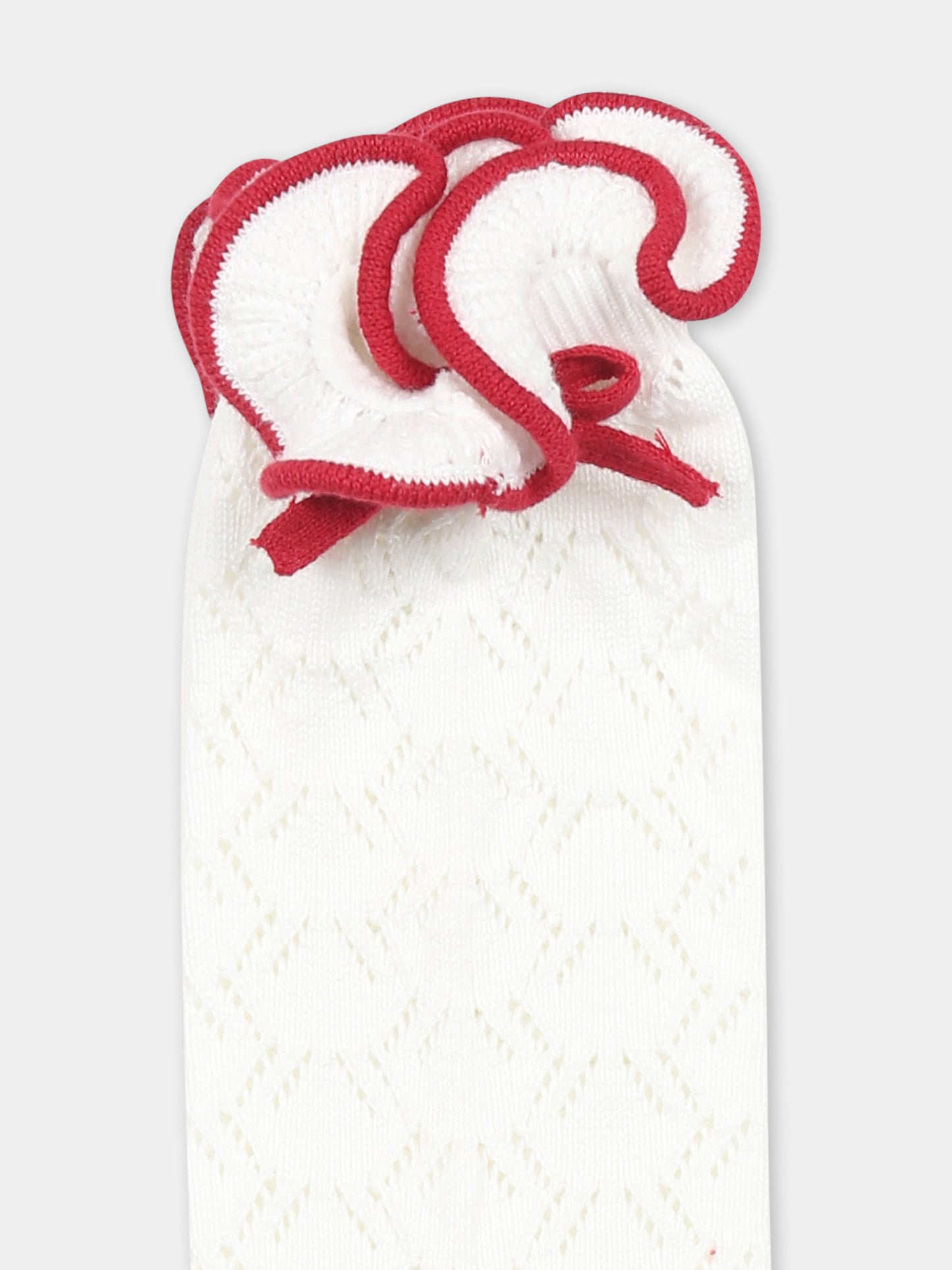 Calzini avorio per bambina con fiocco,Self-portrait,RS25 790 C