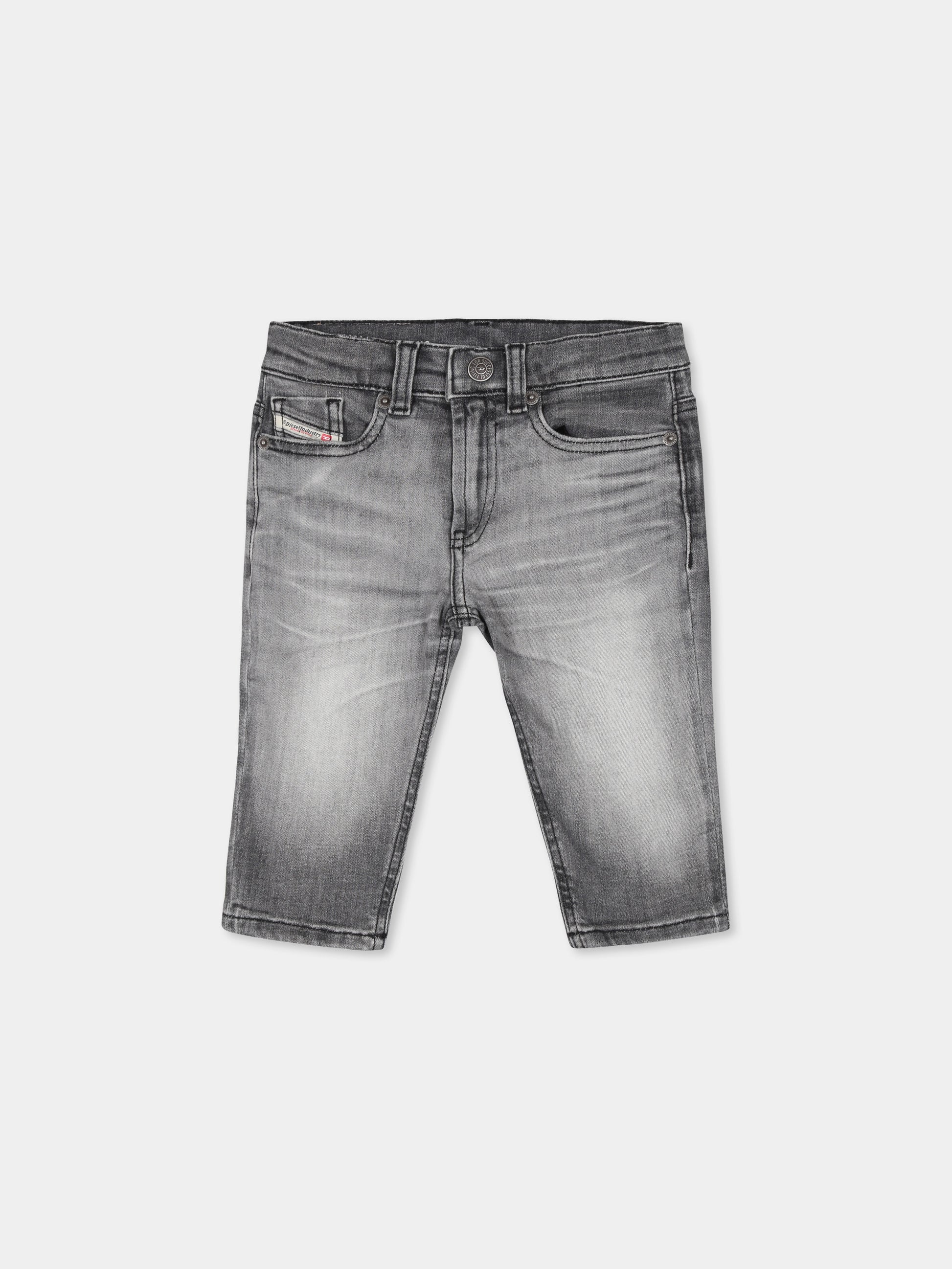 Jeans grigi per neonati con logo,Diesel,K00237 KXBKT K02