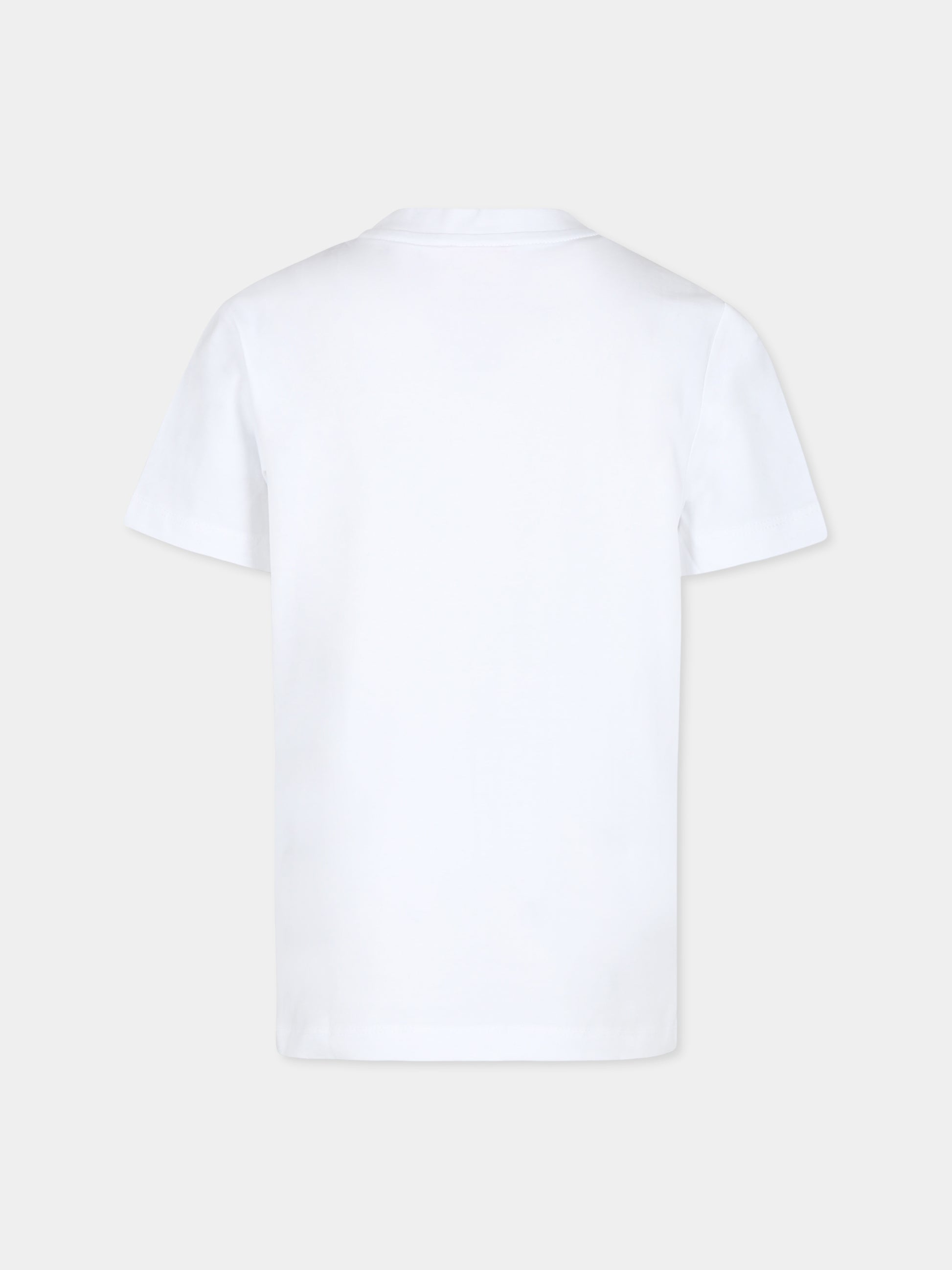 T-shirt bianca per bambino con logo,Diesel,J01732 KYATR K100