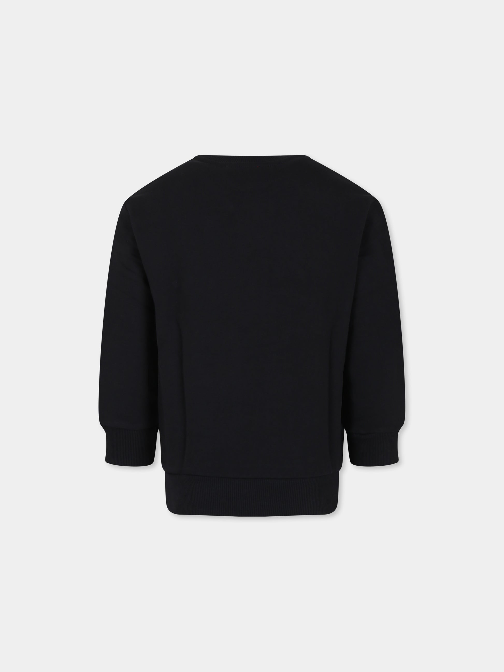 Felpa nera per bambino con logo,Diesel,J01543 KYAVF K900