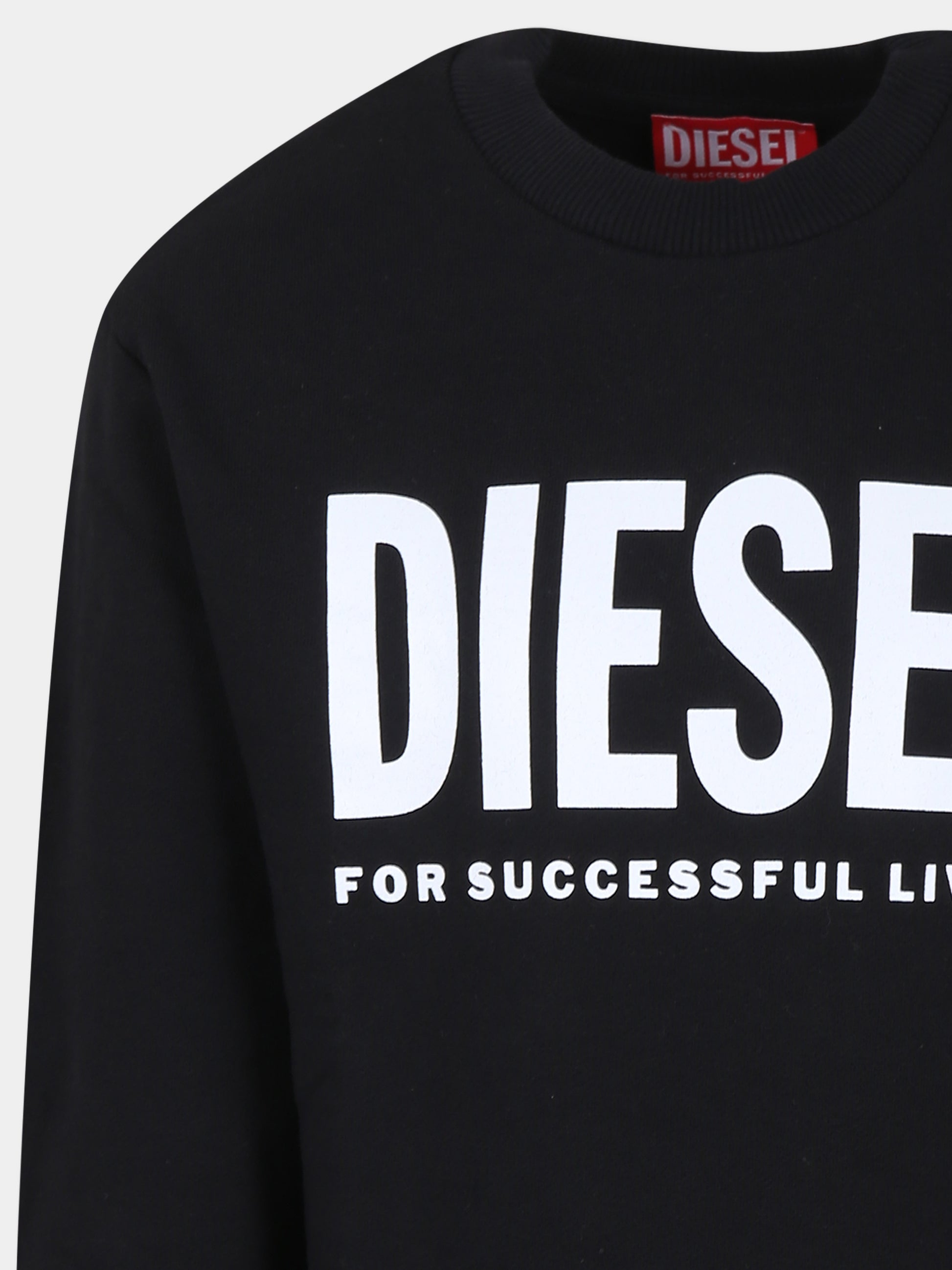 Felpa nera per bambino con logo,Diesel,J01543 KYAVF K900