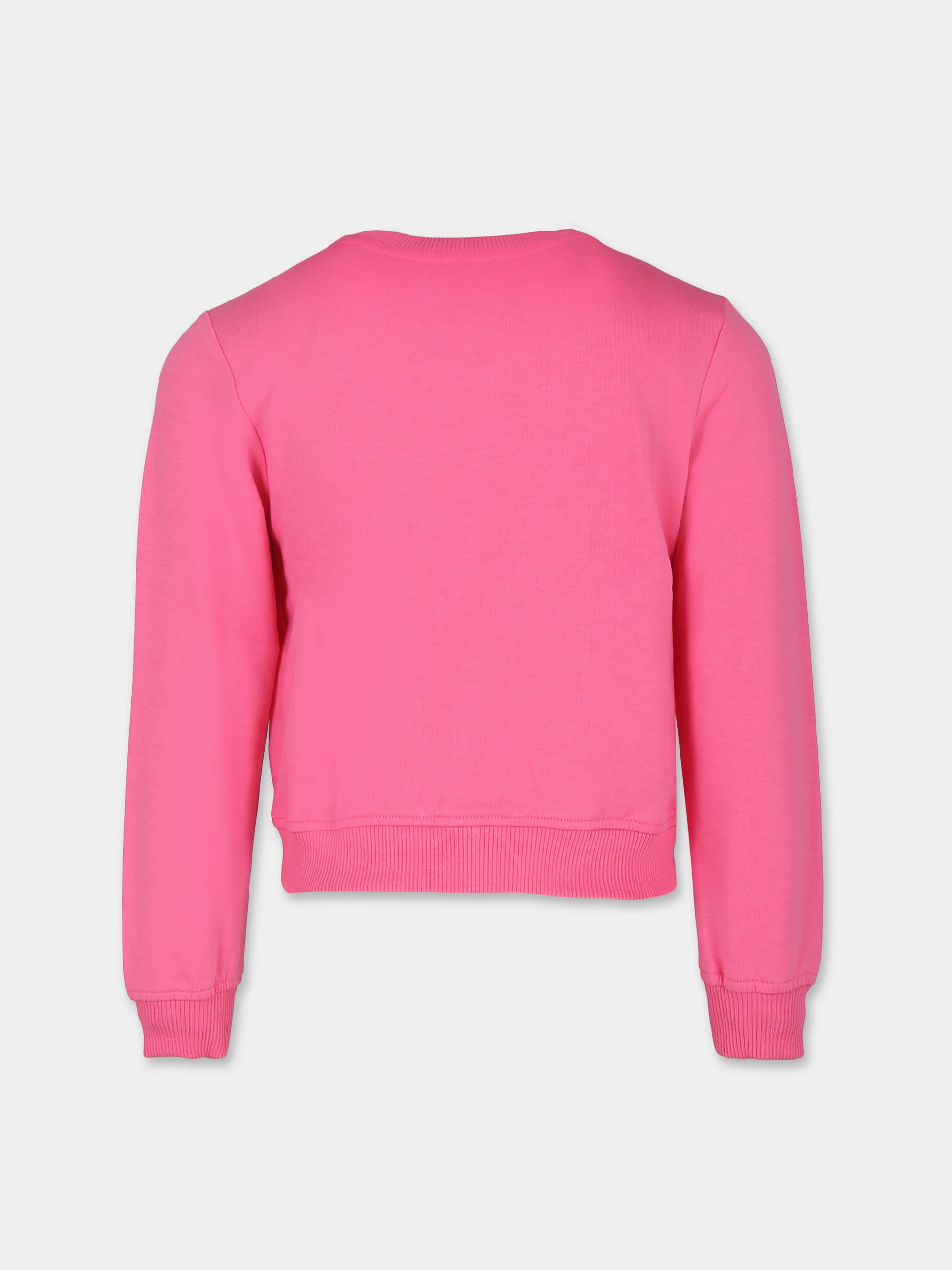 Felpa fucsia per bambina con logo,Moschino Kids,HEF02M LDA13 50580