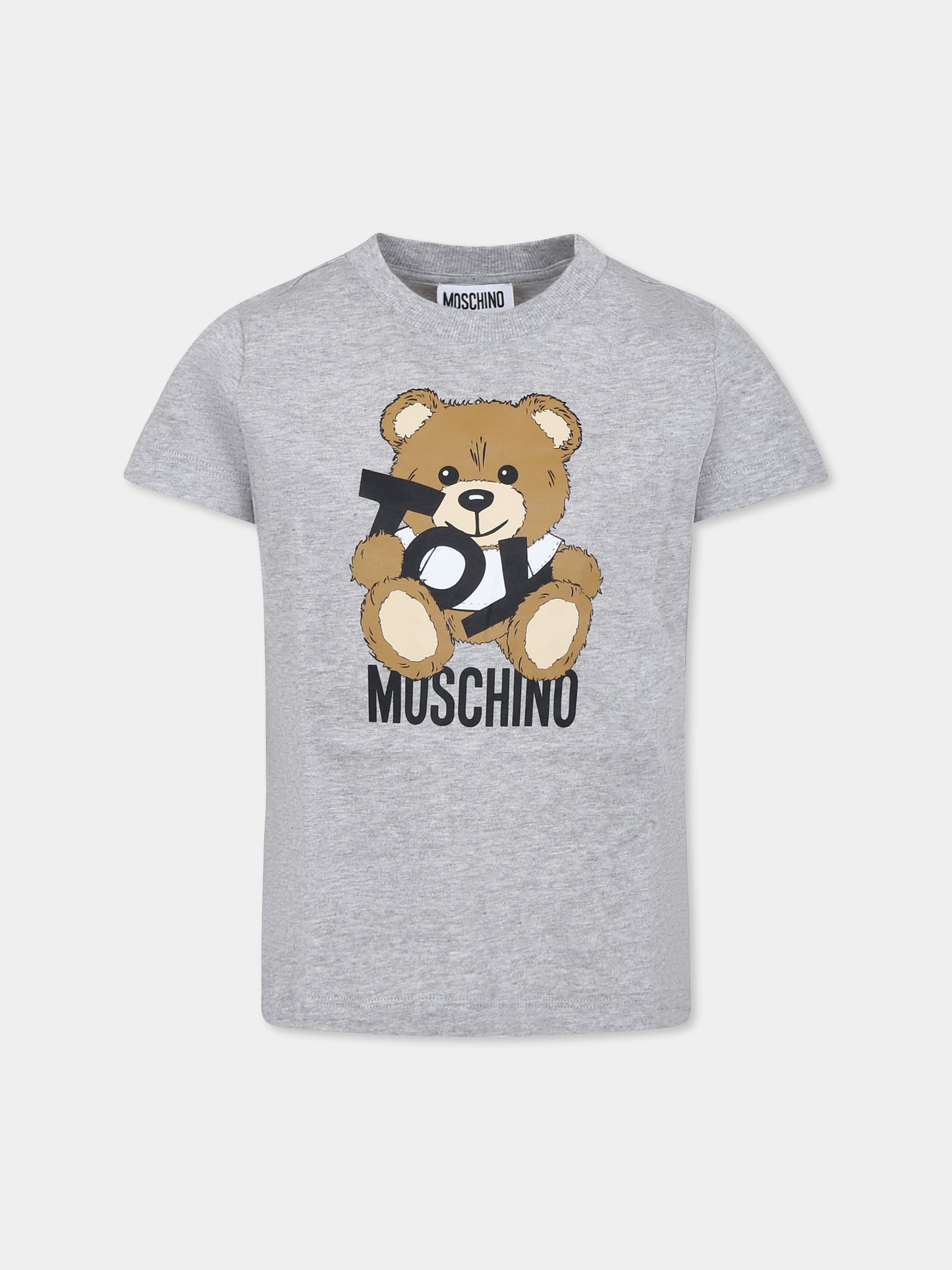 T-shirt grigia per bambini con Teddy Bear,Moschino Kids,H9M04K LAA03 60926