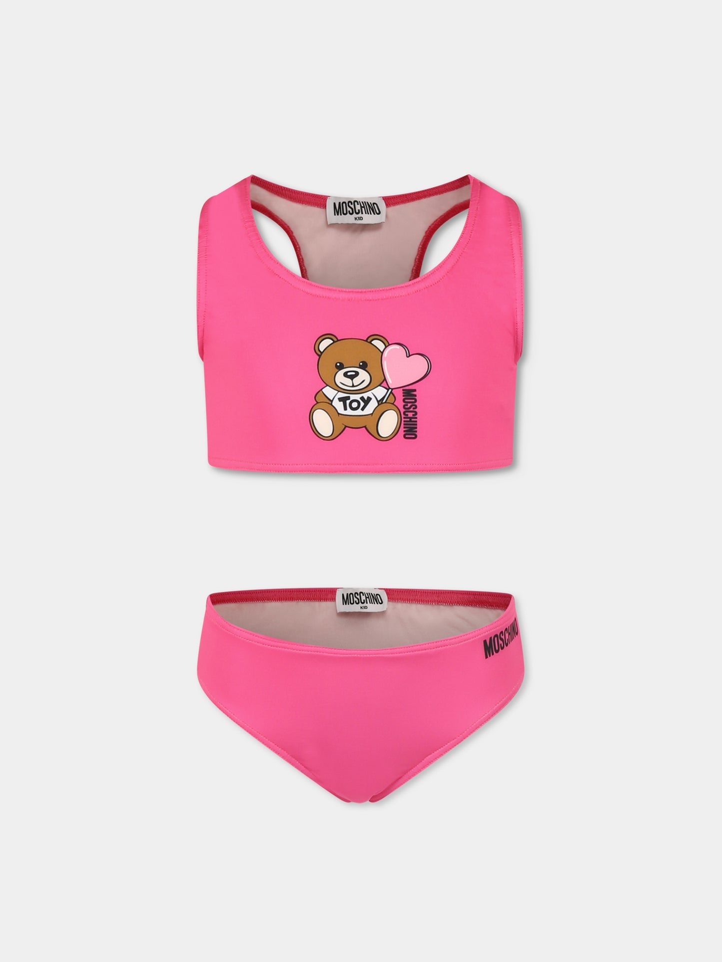 Bikini fucsia per bambina con Teddy Bear,Moschino Kids,HAL00P LKA00 50533